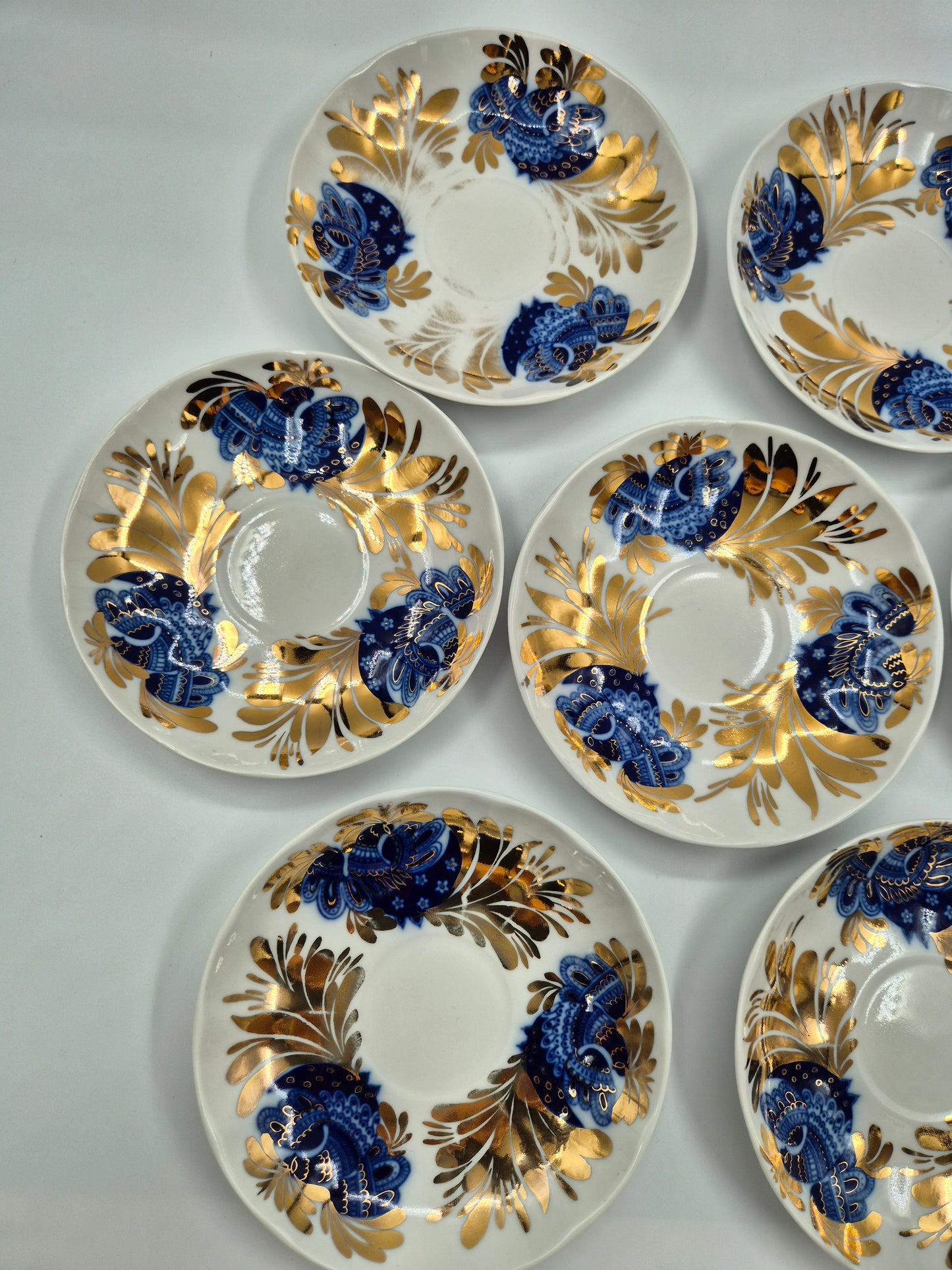 7 Lomonosov Golden Garden Tea Cup Set