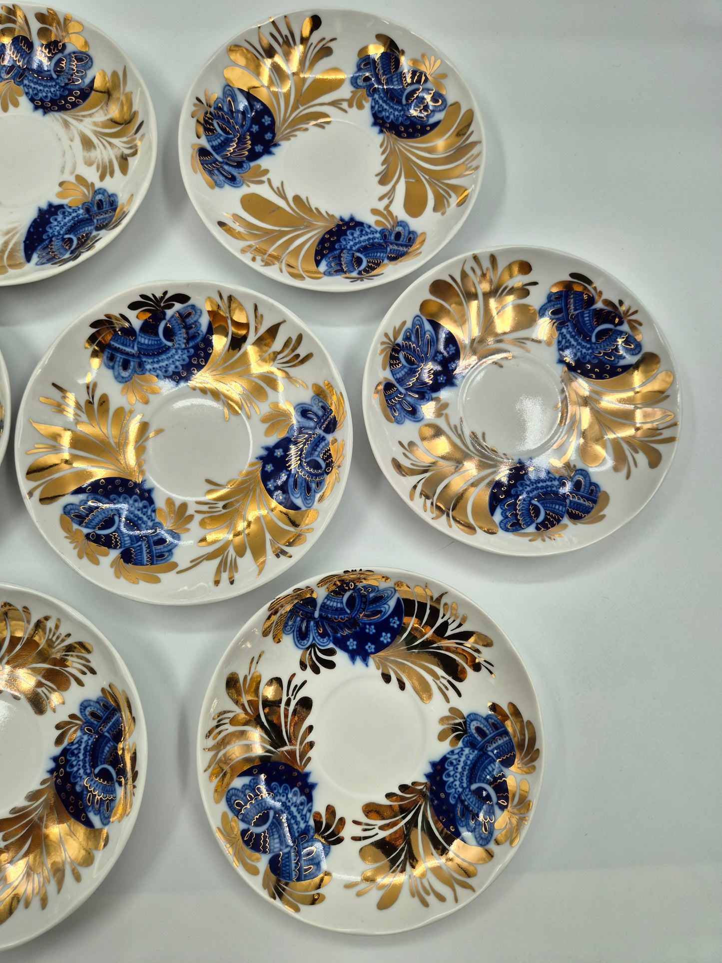 7 Lomonosov Golden Garden Tea Cup Set