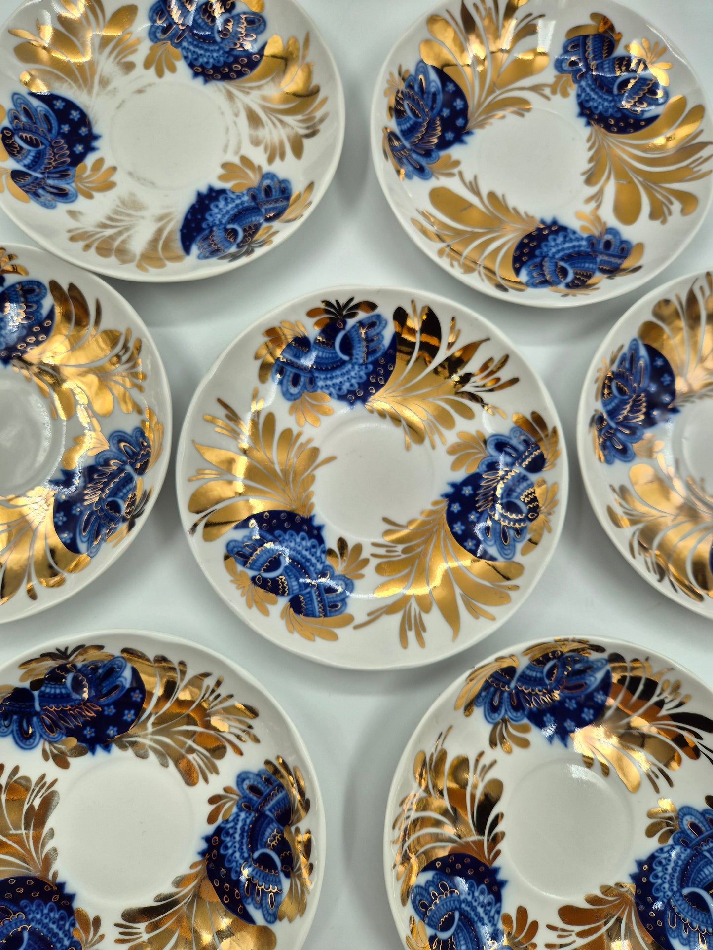7 Lomonosov Golden Garden Tea Cup Set