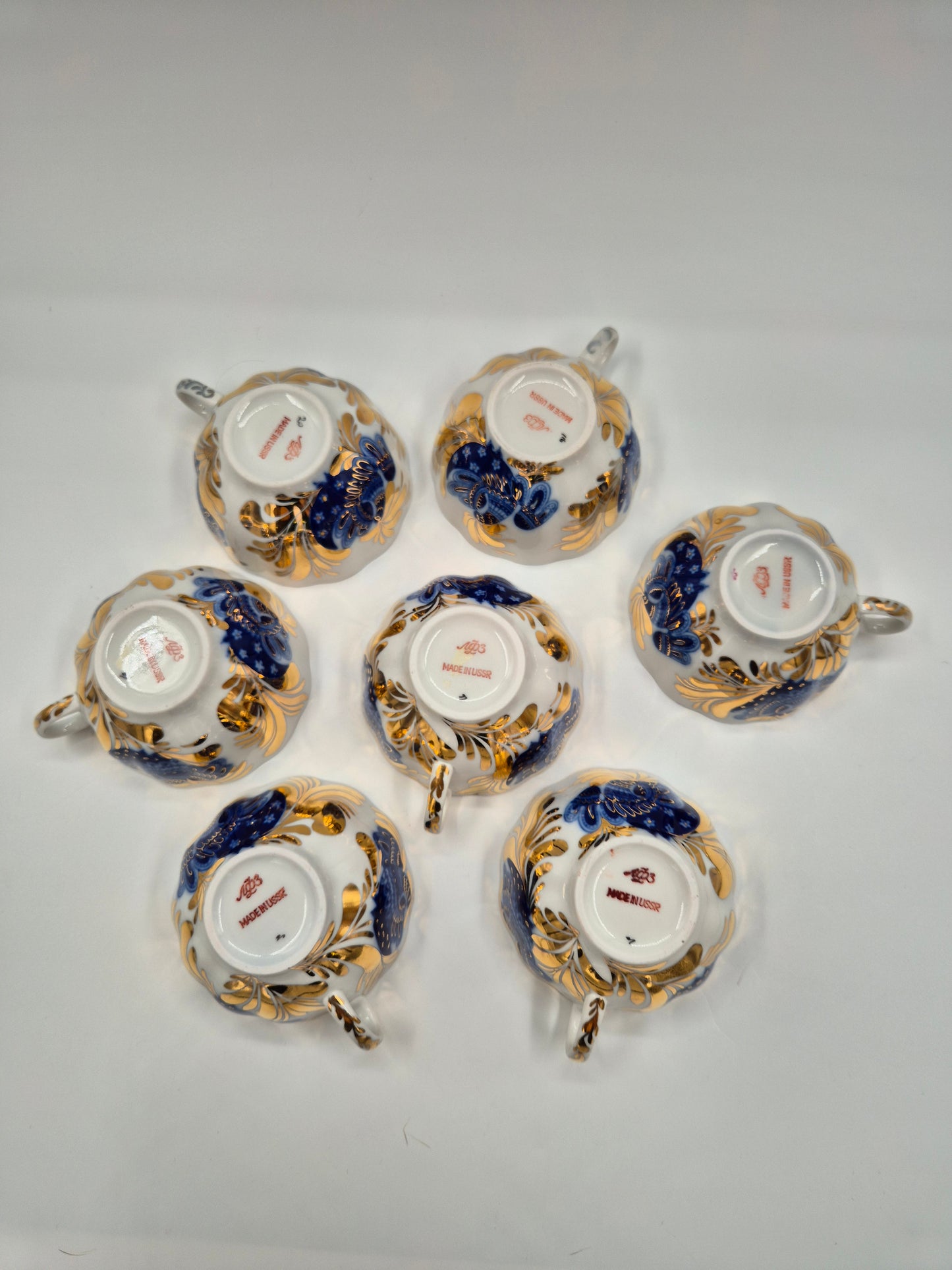 7 Lomonosov Golden Garden Tea Cup Set