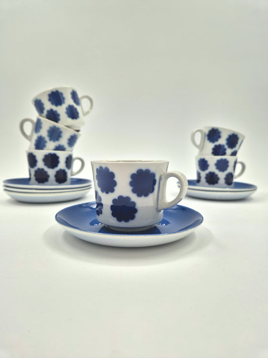 1960s Vintage Arabia Coffee Cup & Saucer – "Gingerbread" Blown Decoration