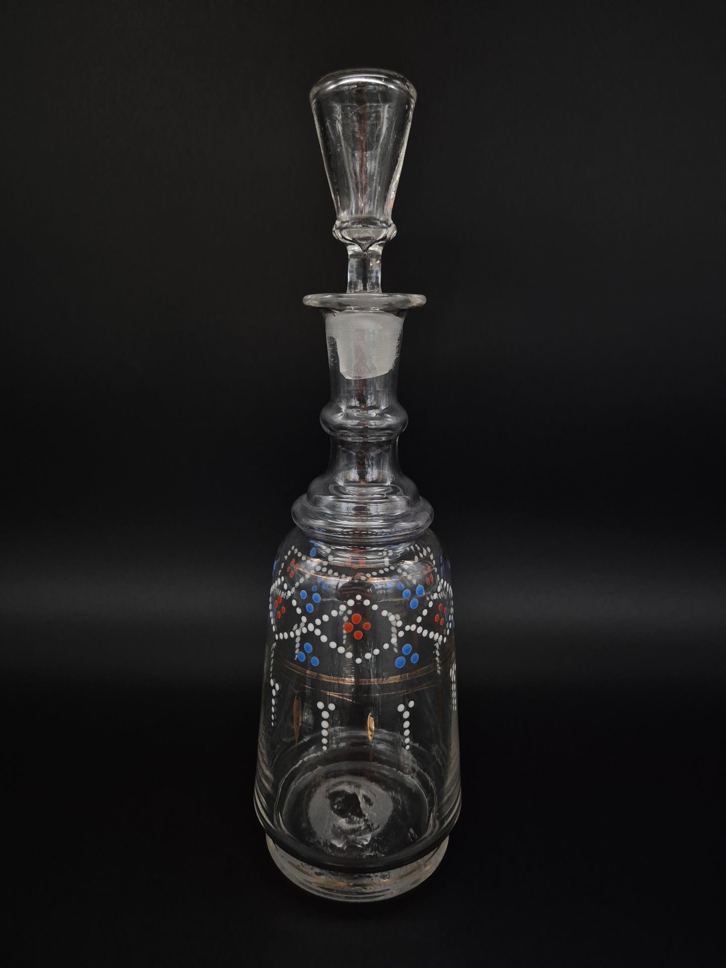 Hand-Painted Antique Carafe & 6 Glasses – Decorative Glassware Set
