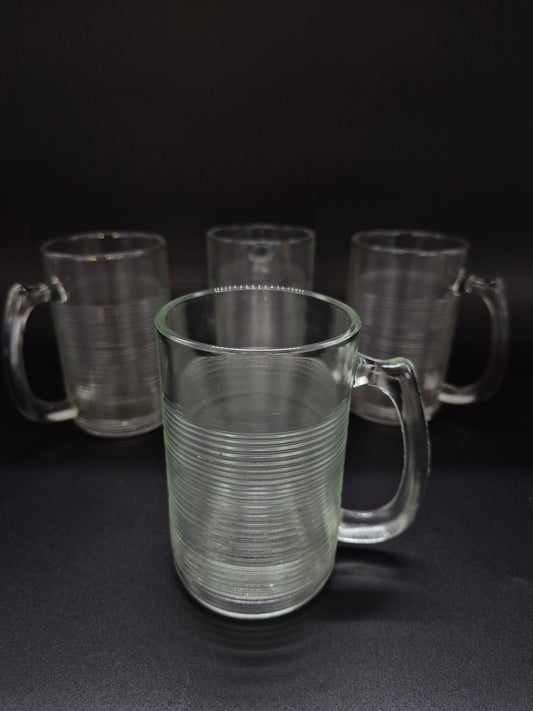 Set of 4 Riihimäen Vintage Glass Beer Mug
