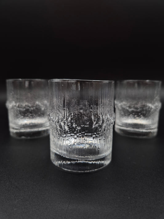 Set of 3 Iittala Niva Glasses by Tapio Wirkkala – Vintage Finnish Glass 8.5 cm