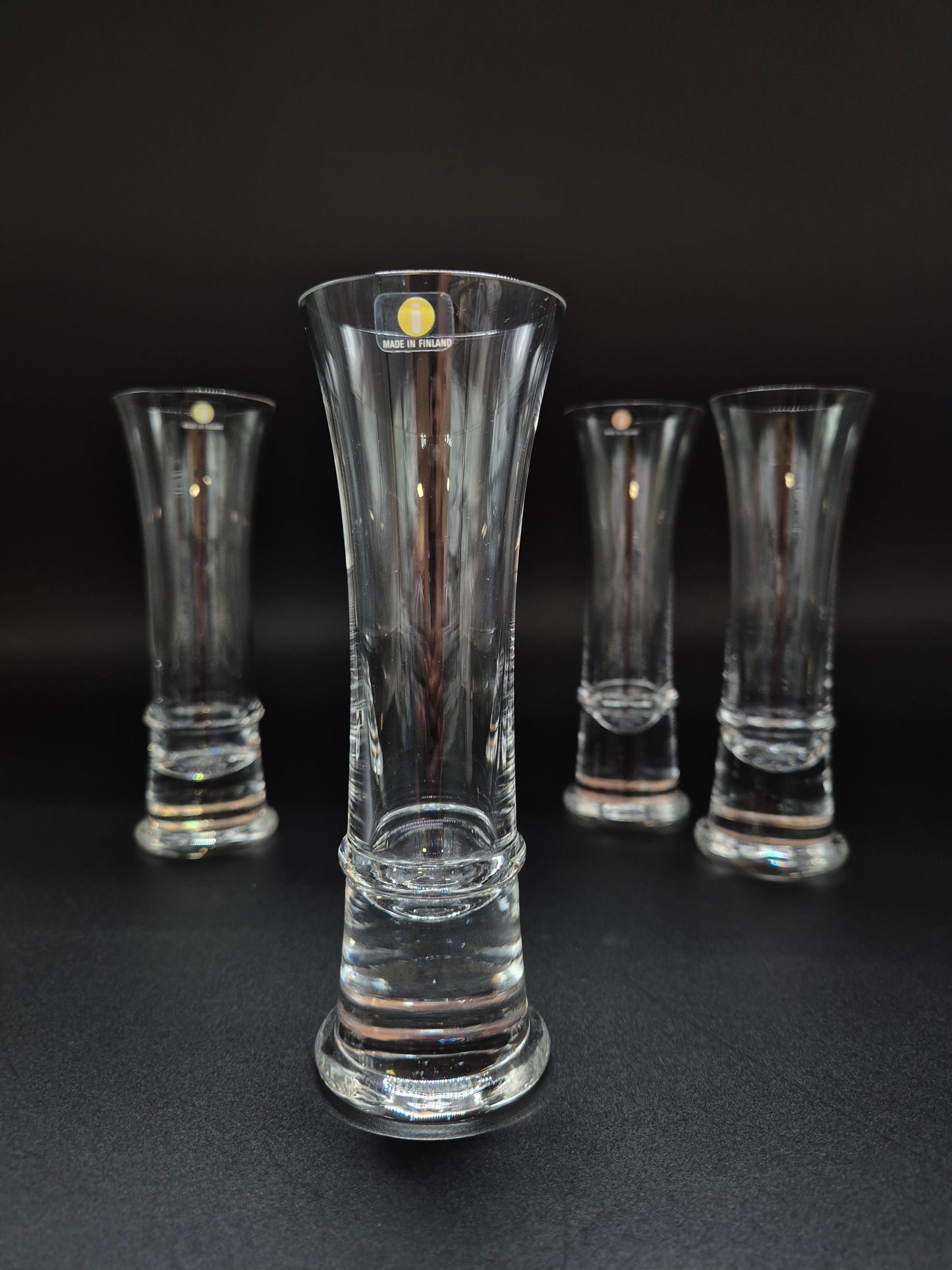 Set of 4 Iittala Kaleva Champagne Glass by Tapio Wirkkala – Vintage Finnish Crystal 16.5 cm