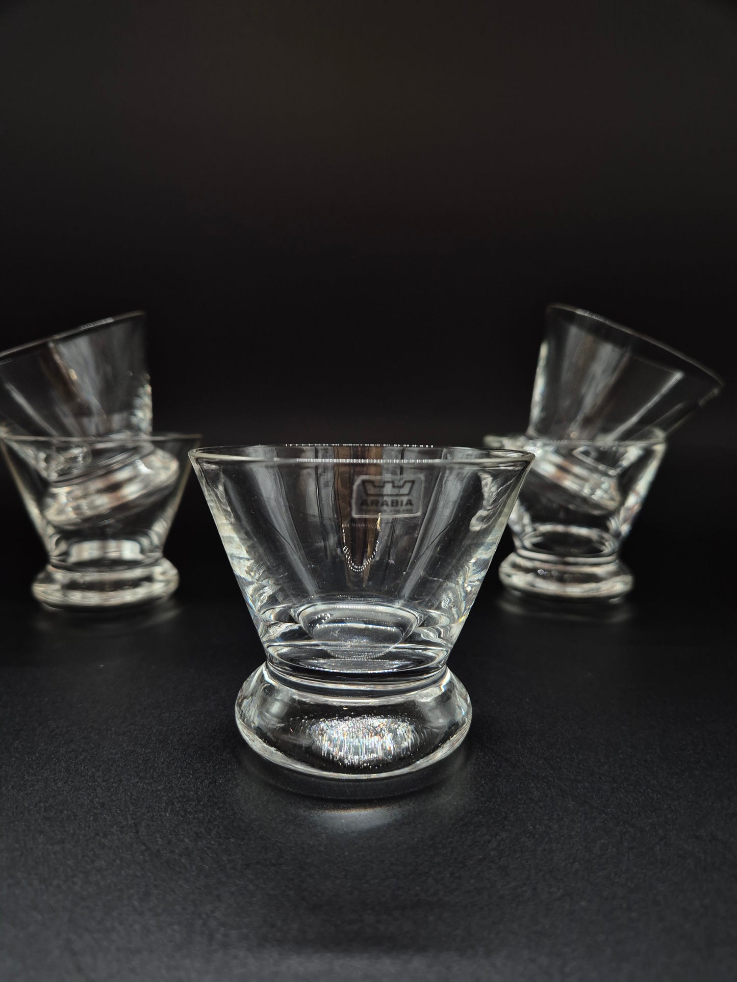 Set of 5 Arabia Nautica Glass by Inkeri Toikka Vintage Finnish Drinking Glass