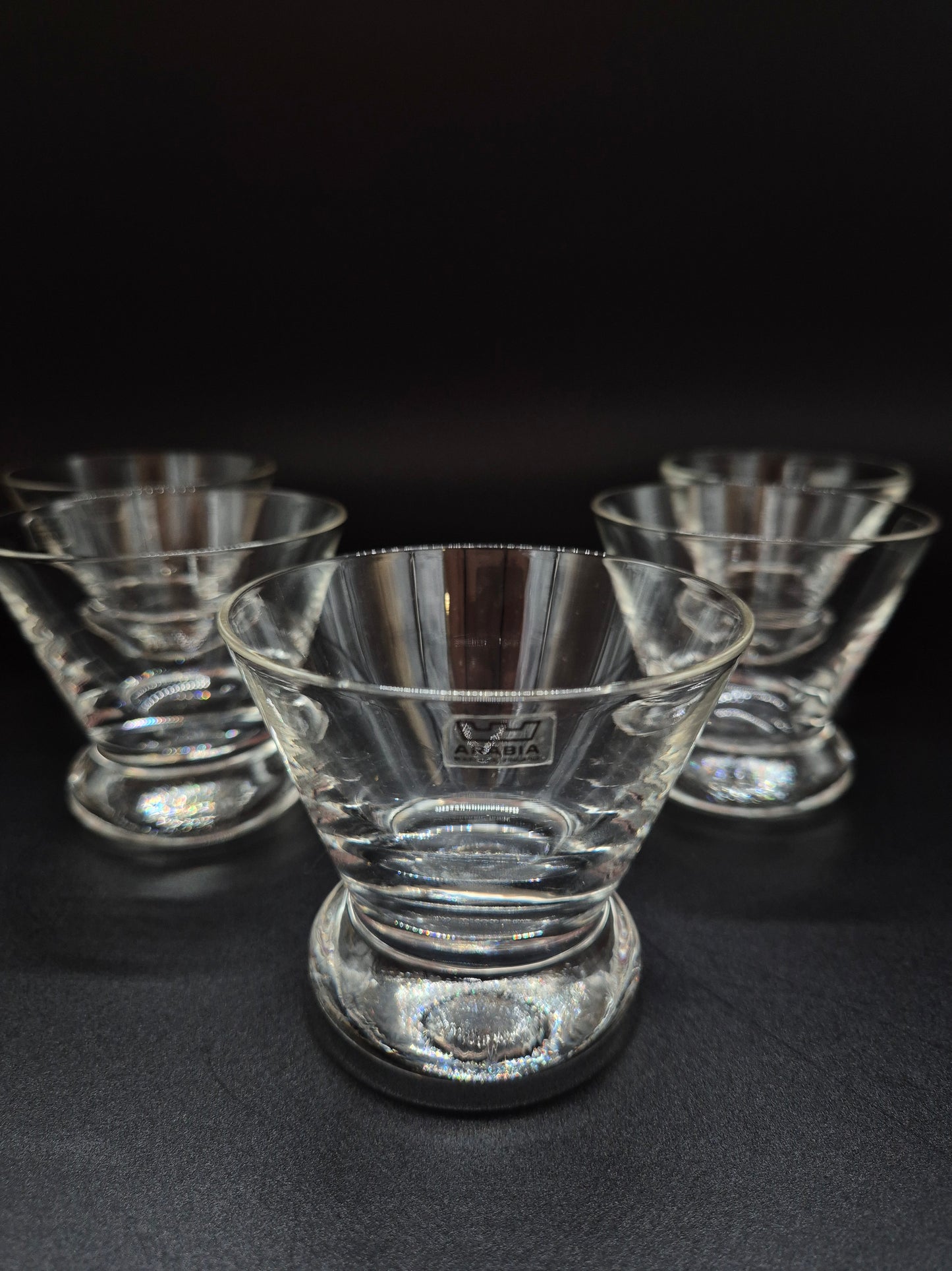 Set of 5 Arabia Nautica Glass by Inkeri Toikka Vintage Finnish Drinking Glass