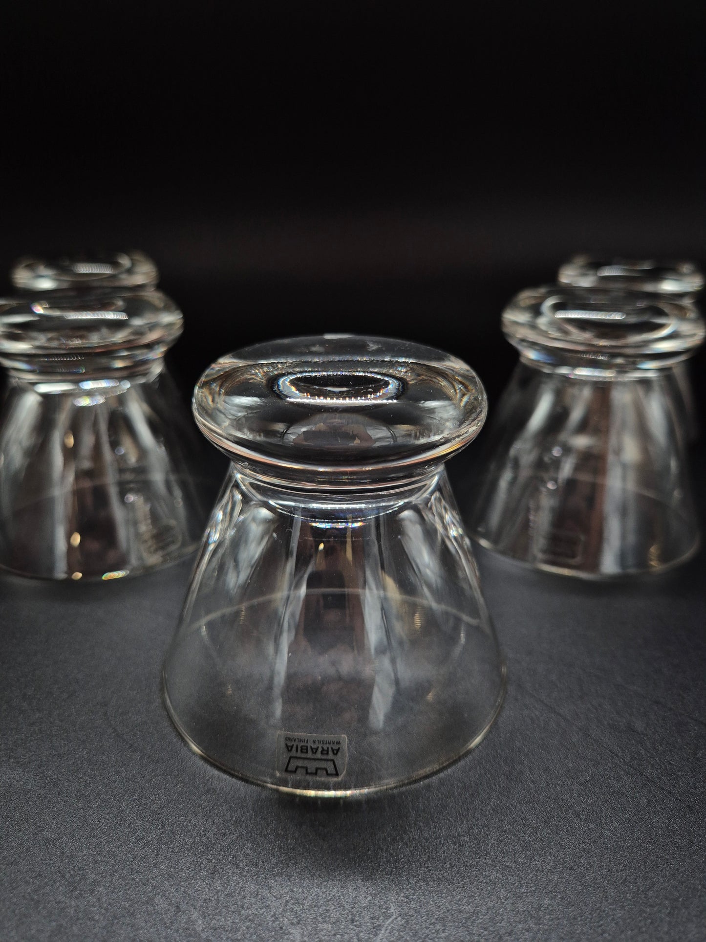 Set of 5 Arabia Nautica Glass by Inkeri Toikka Vintage Finnish Drinking Glass