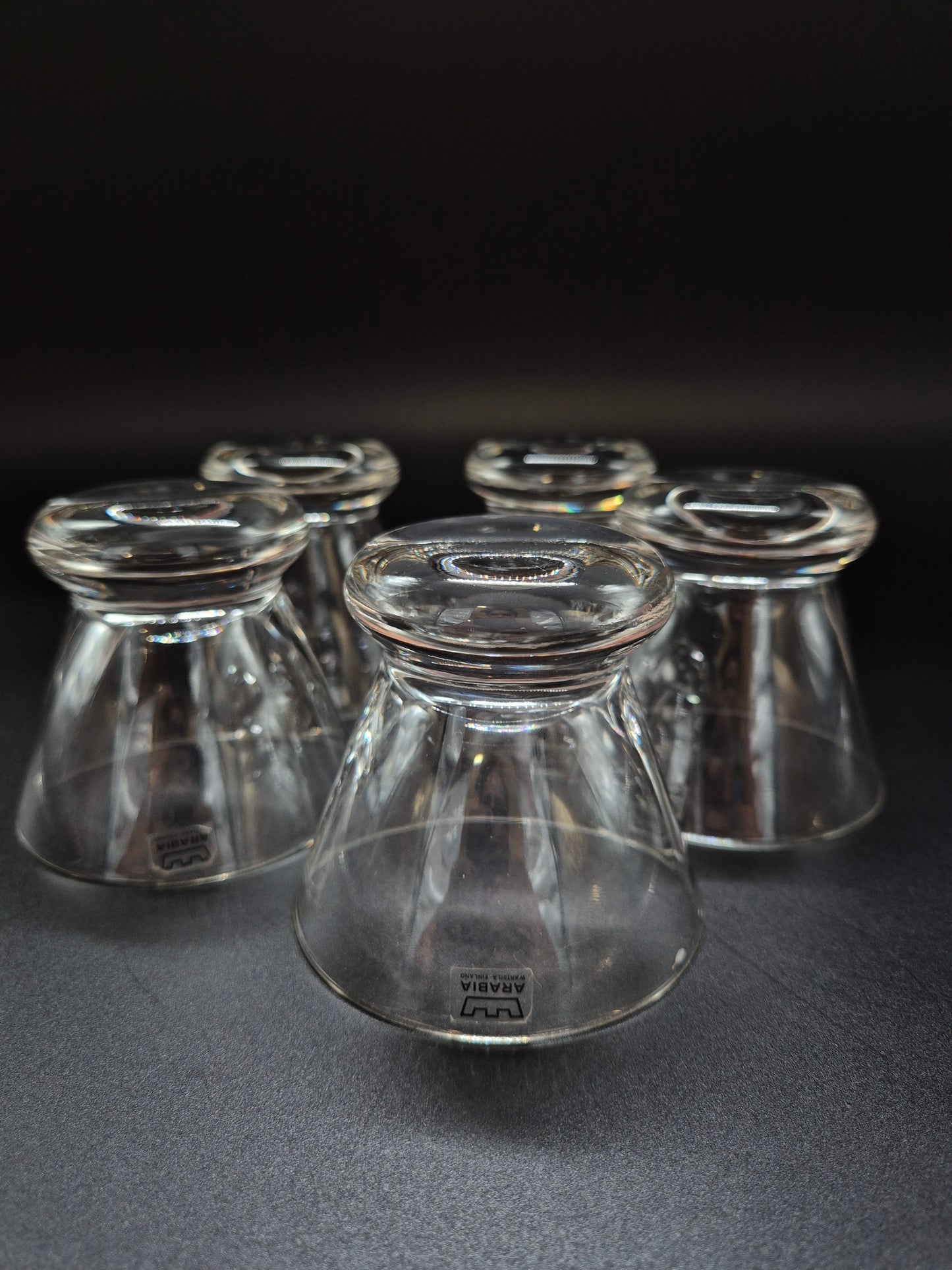 Set of 5 Arabia Nautica Glass by Inkeri Toikka Vintage Finnish Drinking Glass