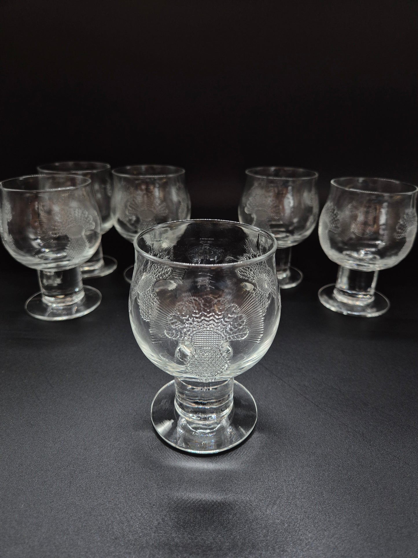 Set of 6 Finnish Nuutajärvi "Silja Stemmed" Glasses, Designed by Heikki Orvola