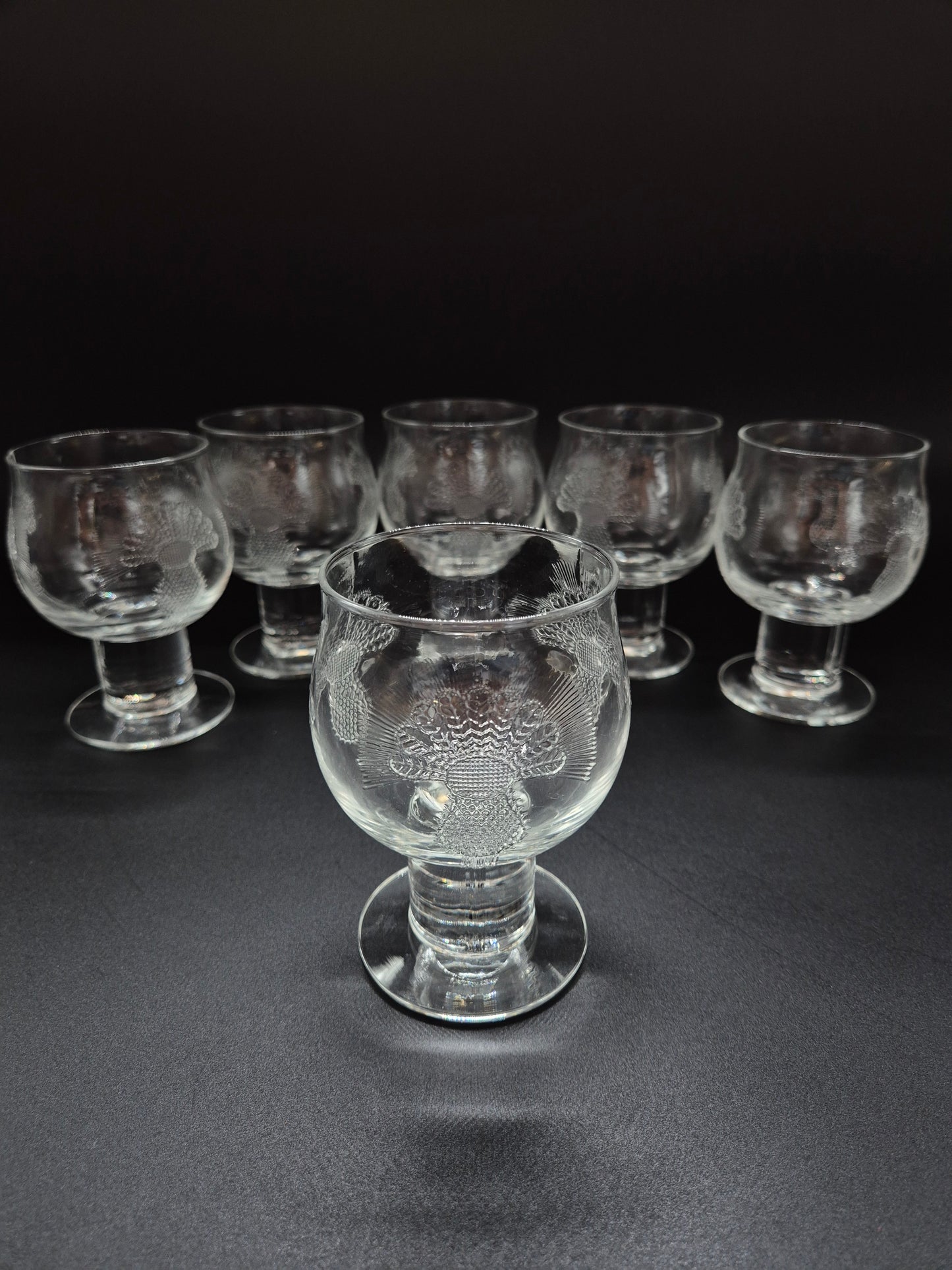 Set of 6 Finnish Nuutajärvi "Silja Stemmed" Glasses, Designed by Heikki Orvola