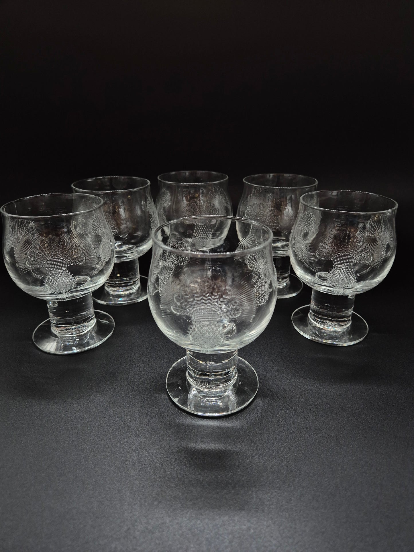 Set of 6 Finnish Nuutajärvi "Silja Stemmed" Glasses, Designed by Heikki Orvola
