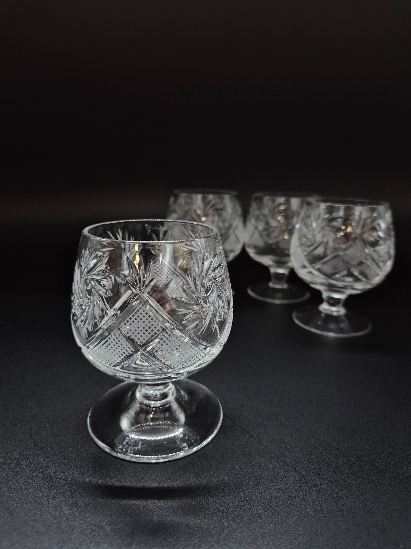 Vintage kristallen cognacglazen - elegante retro barware