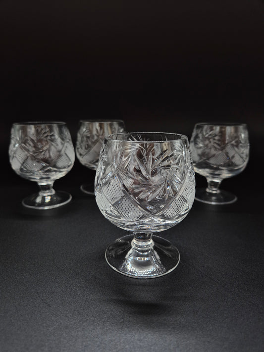 Vintage kristallen cognacglazen - elegante retro barware