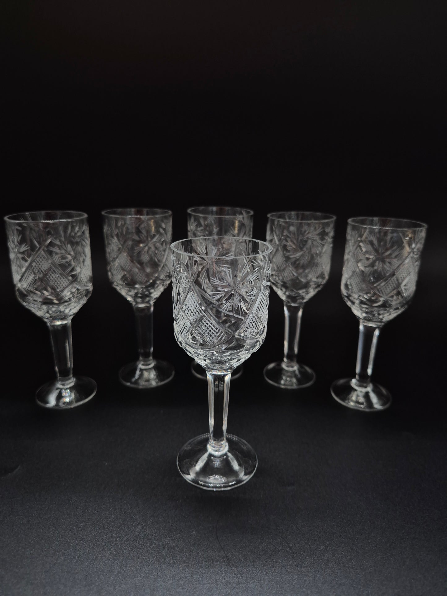 Set van 6 kristallen bekers