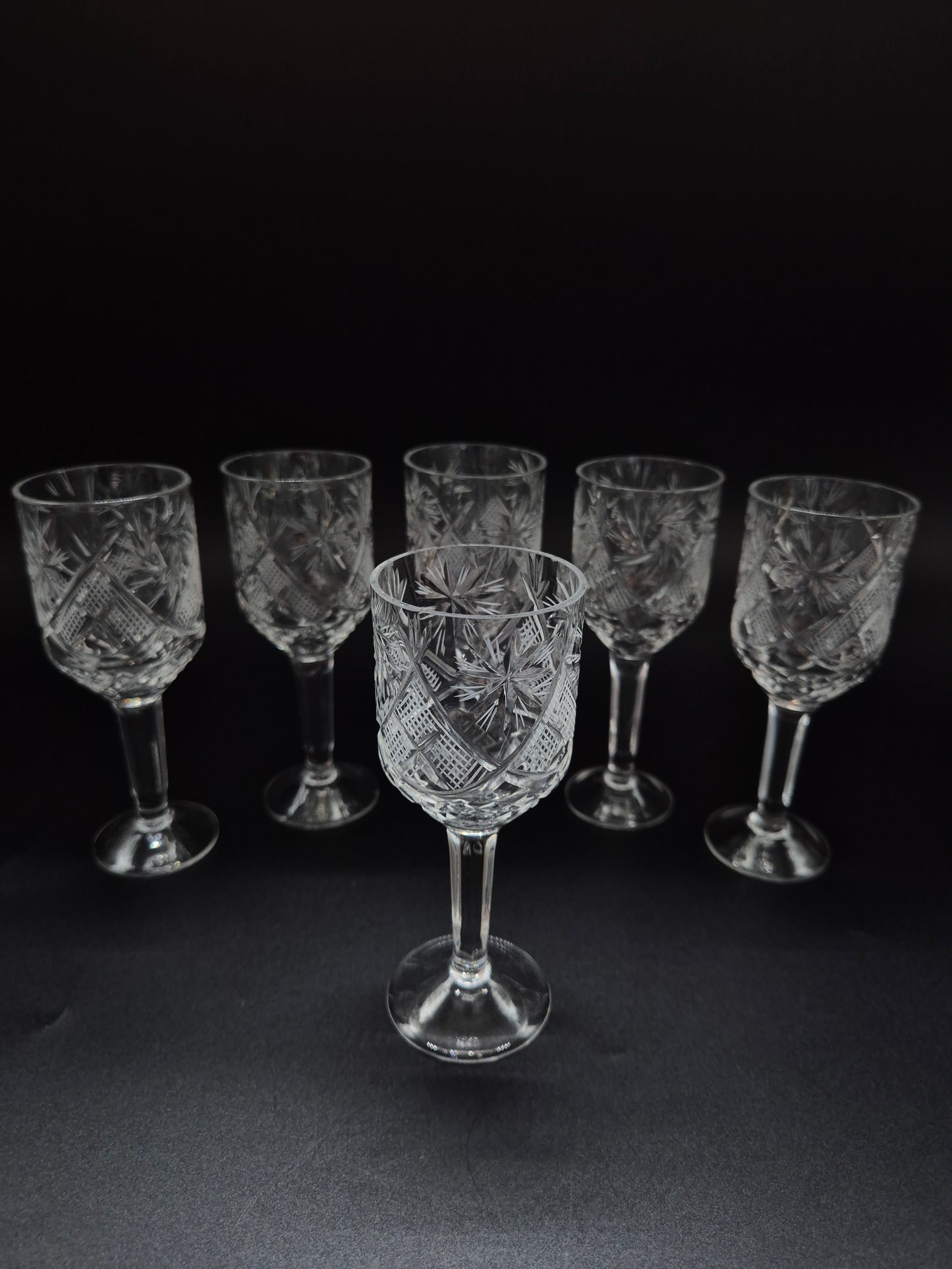 Set van 6 kristallen bekers