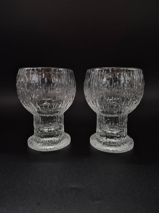 Set of Two Iittala Kekkerit White Wine Glasses by Timo Sarpaneva (1973–1986)