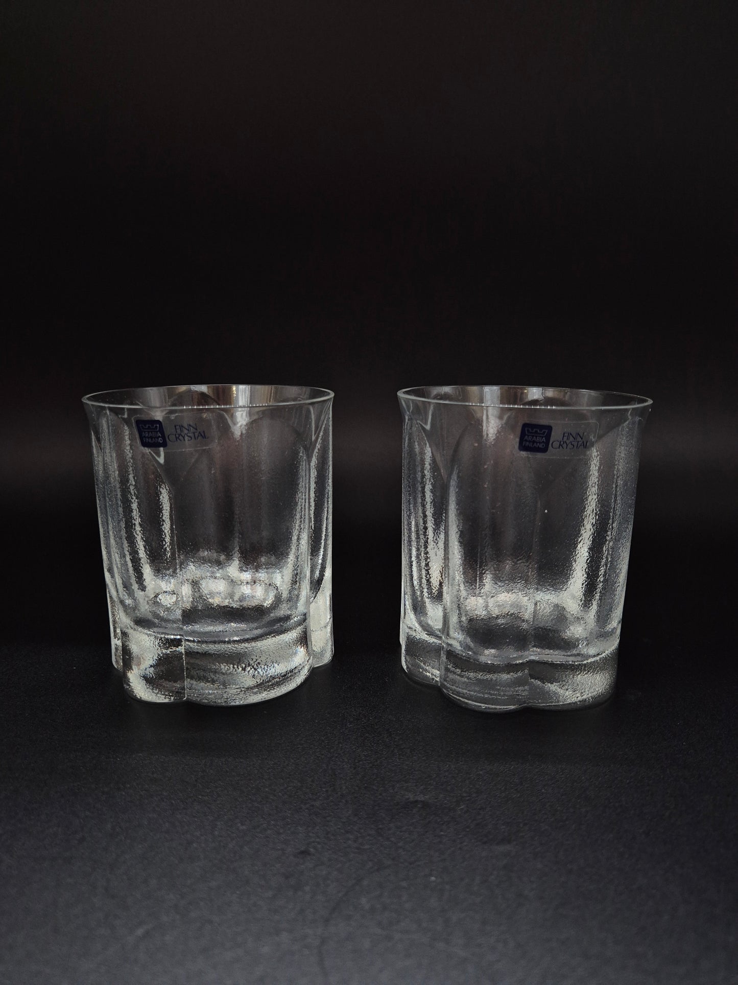Set of 2 Romeo Drinking Glasses by Markku Salo - Finnish Crystal – Arabia Finland