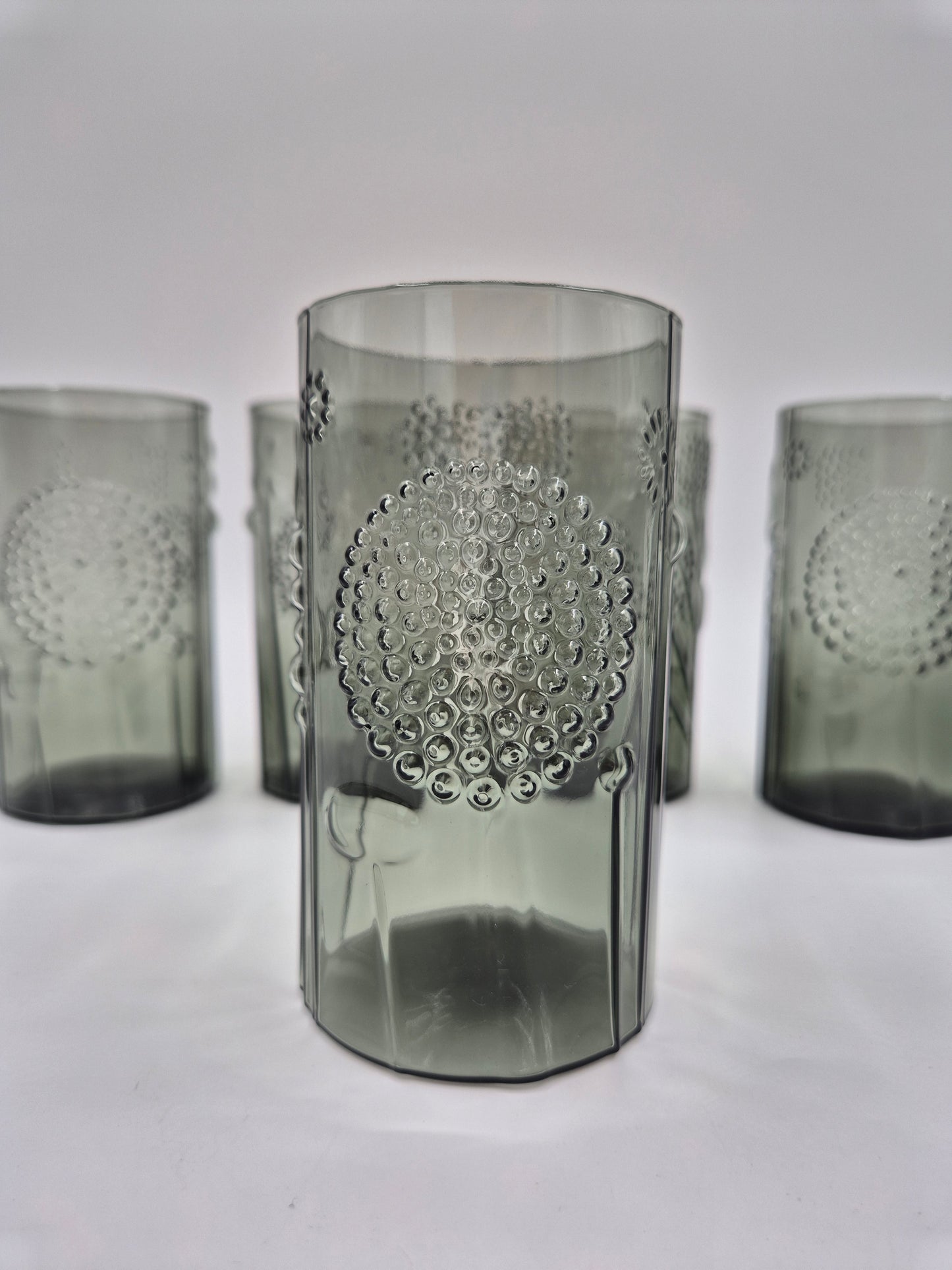 Set of 5 Iittala Finland Nuutajärvi Flora Tumbler by Oiva Toikka