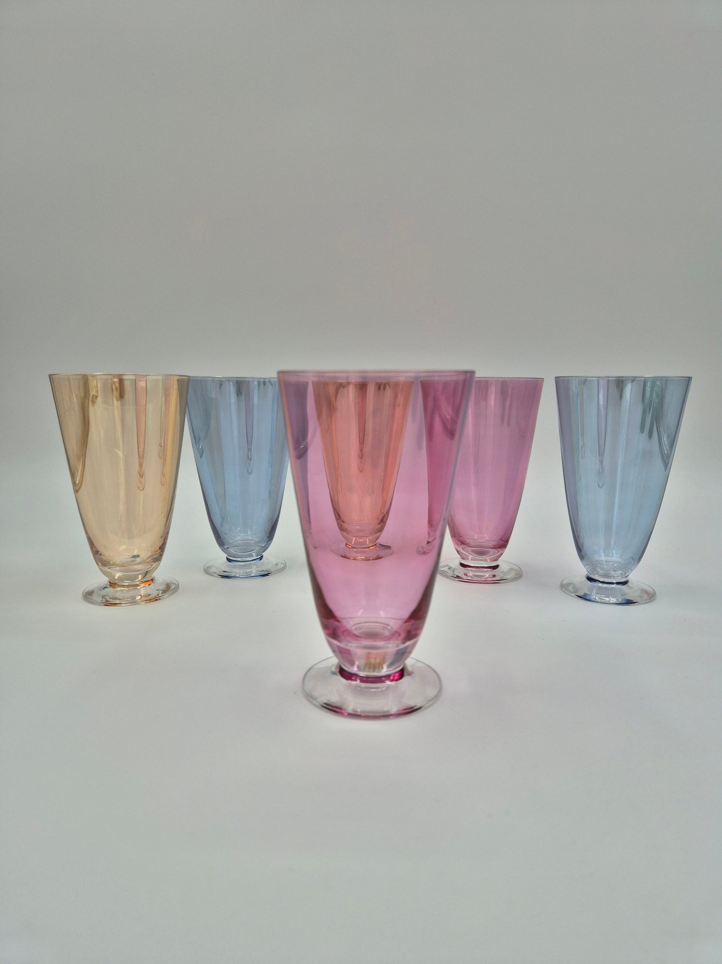 Set of 6 Johansfors Sweden Colored Glasses