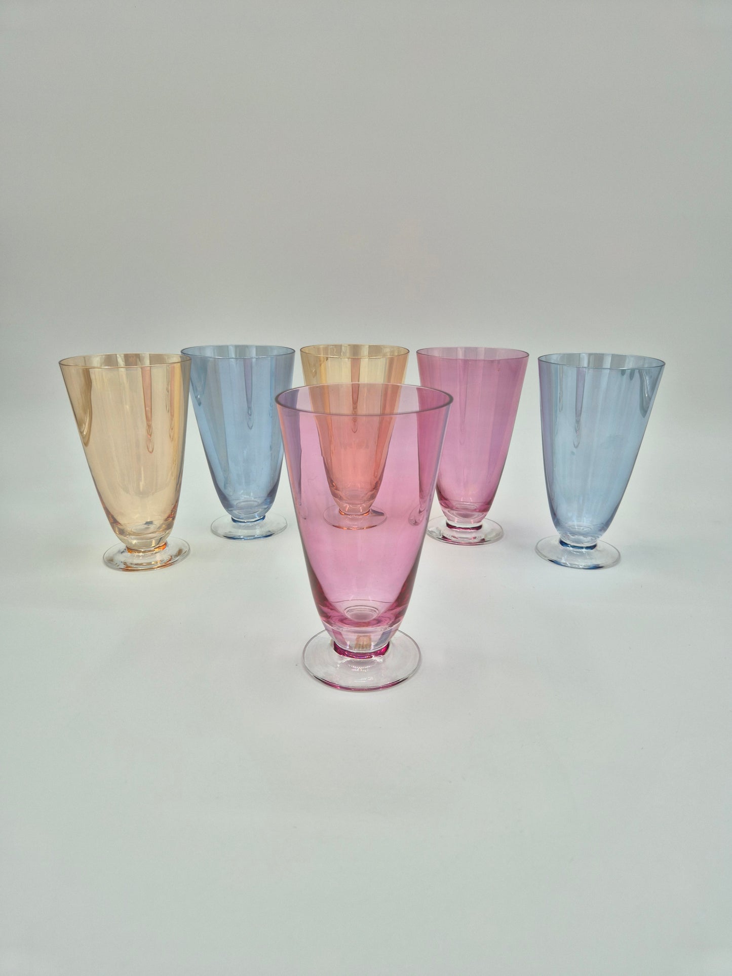 Set of 6 Johansfors Sweden Colored Glasses