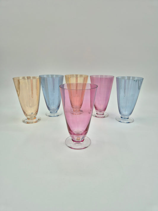 Set of 6 Johansfors Sweden Colored Glasses