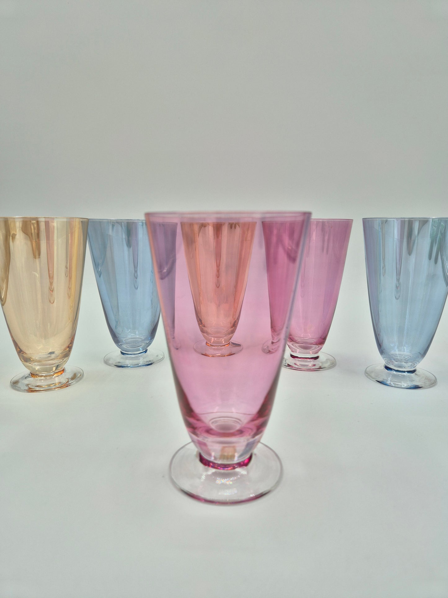 Set of 6 Johansfors Sweden Colored Glasses