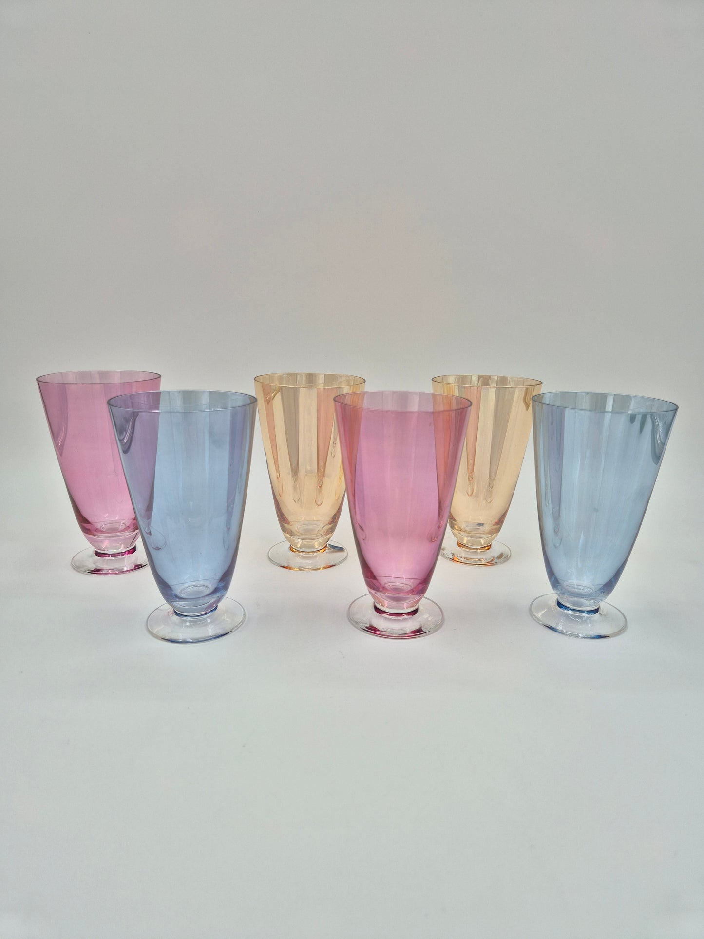 Set of 6 Johansfors Sweden Colored Glasses