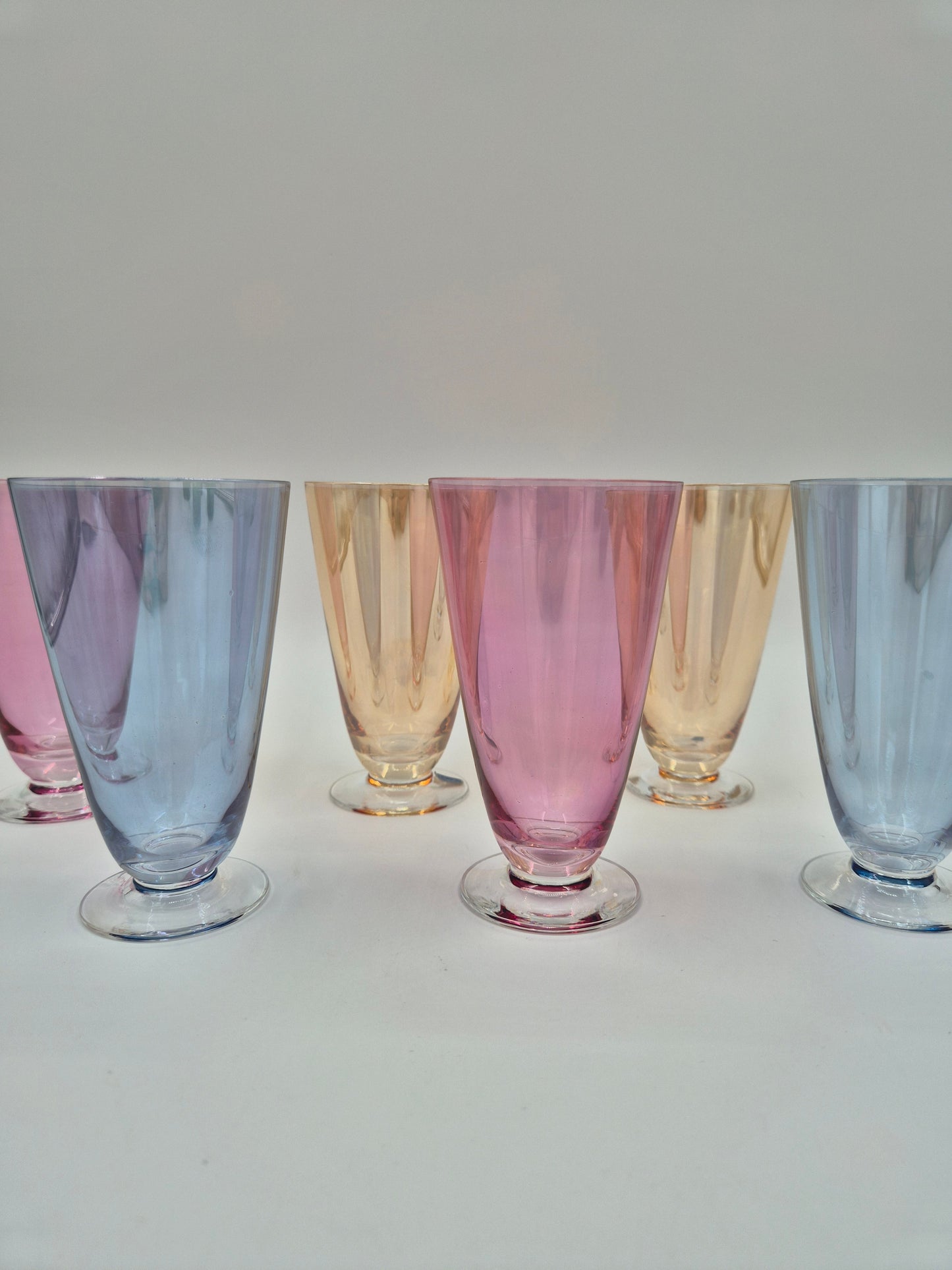 Set of 6 Johansfors Sweden Colored Glasses