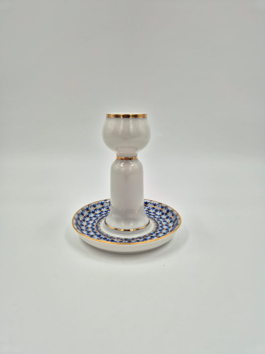 Lomonosov Cobalt Net Candle Holder