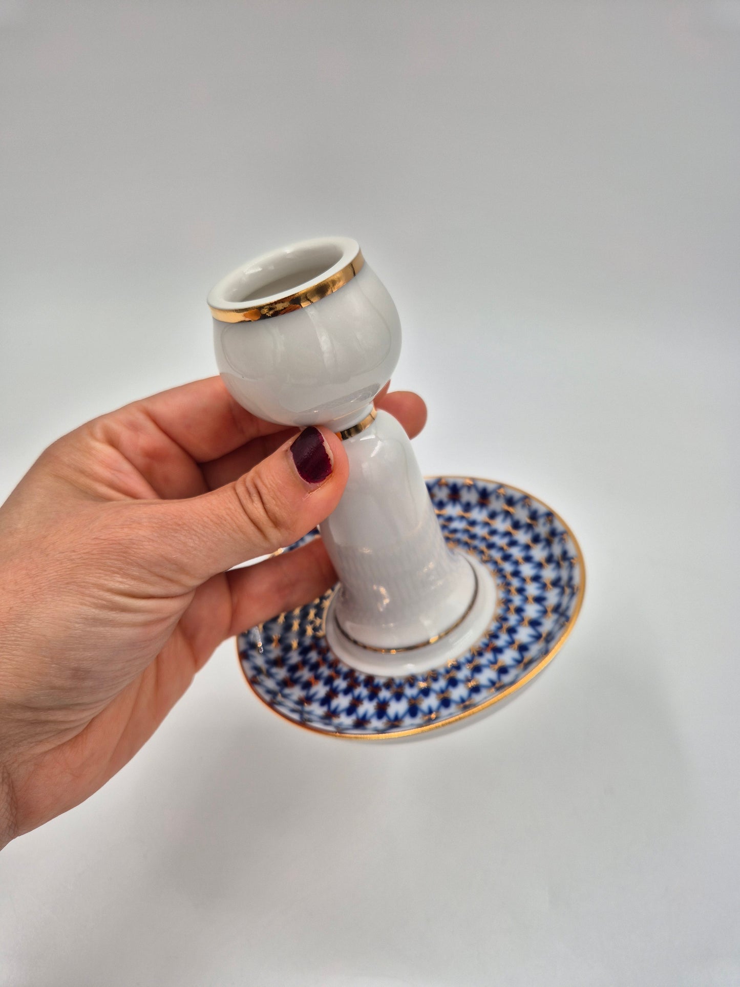 Lomonosov Cobalt Net Candle Holder