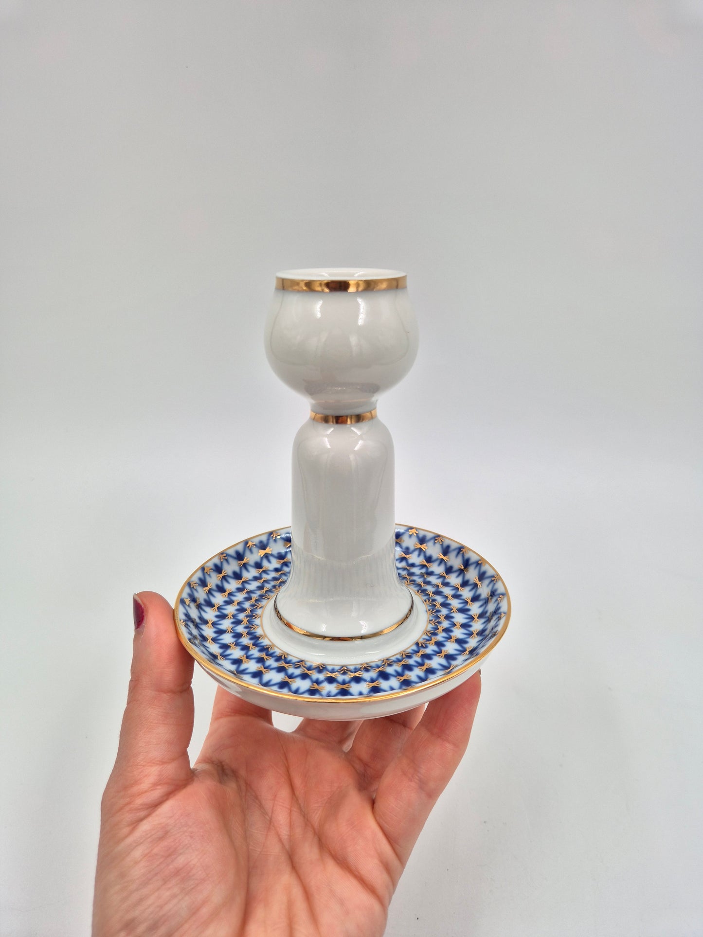 Lomonosov Cobalt Net Candle Holder