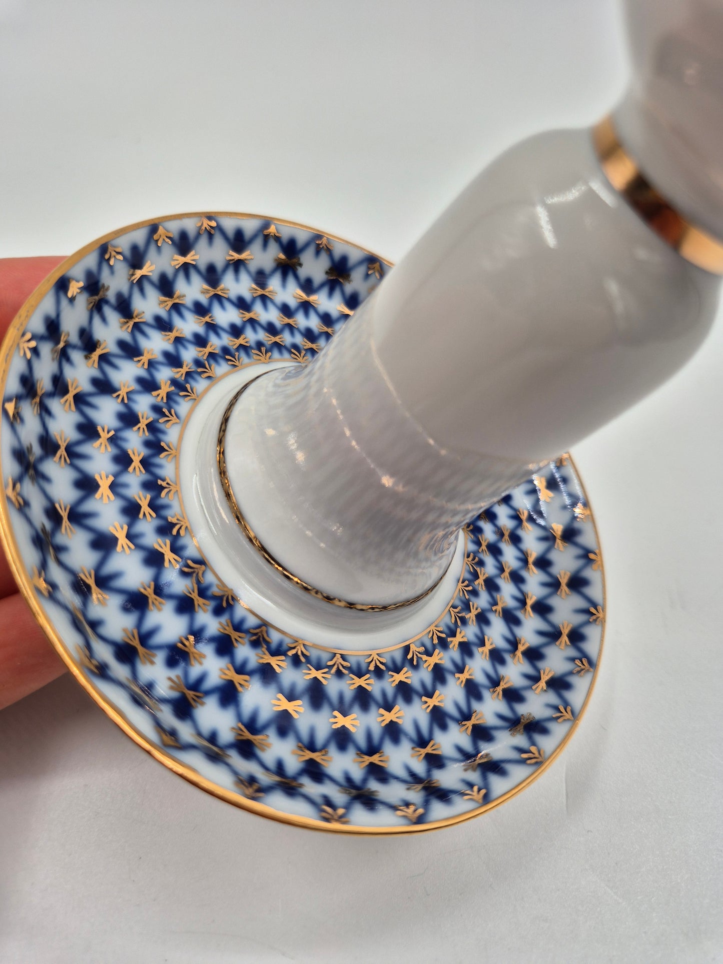 Lomonosov Cobalt Net Candle Holder