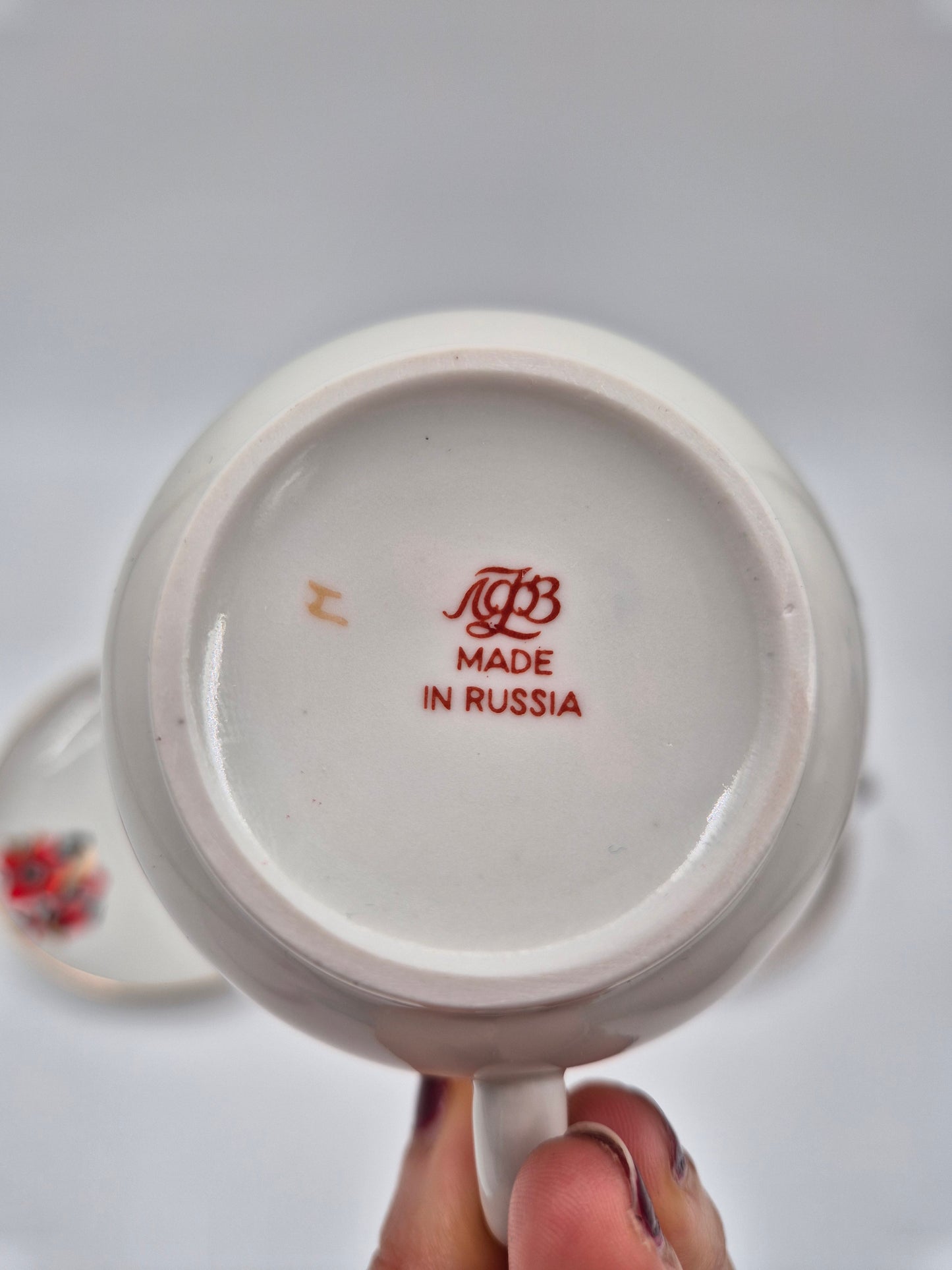 Lomonosov Tea Cups Set Rooster
