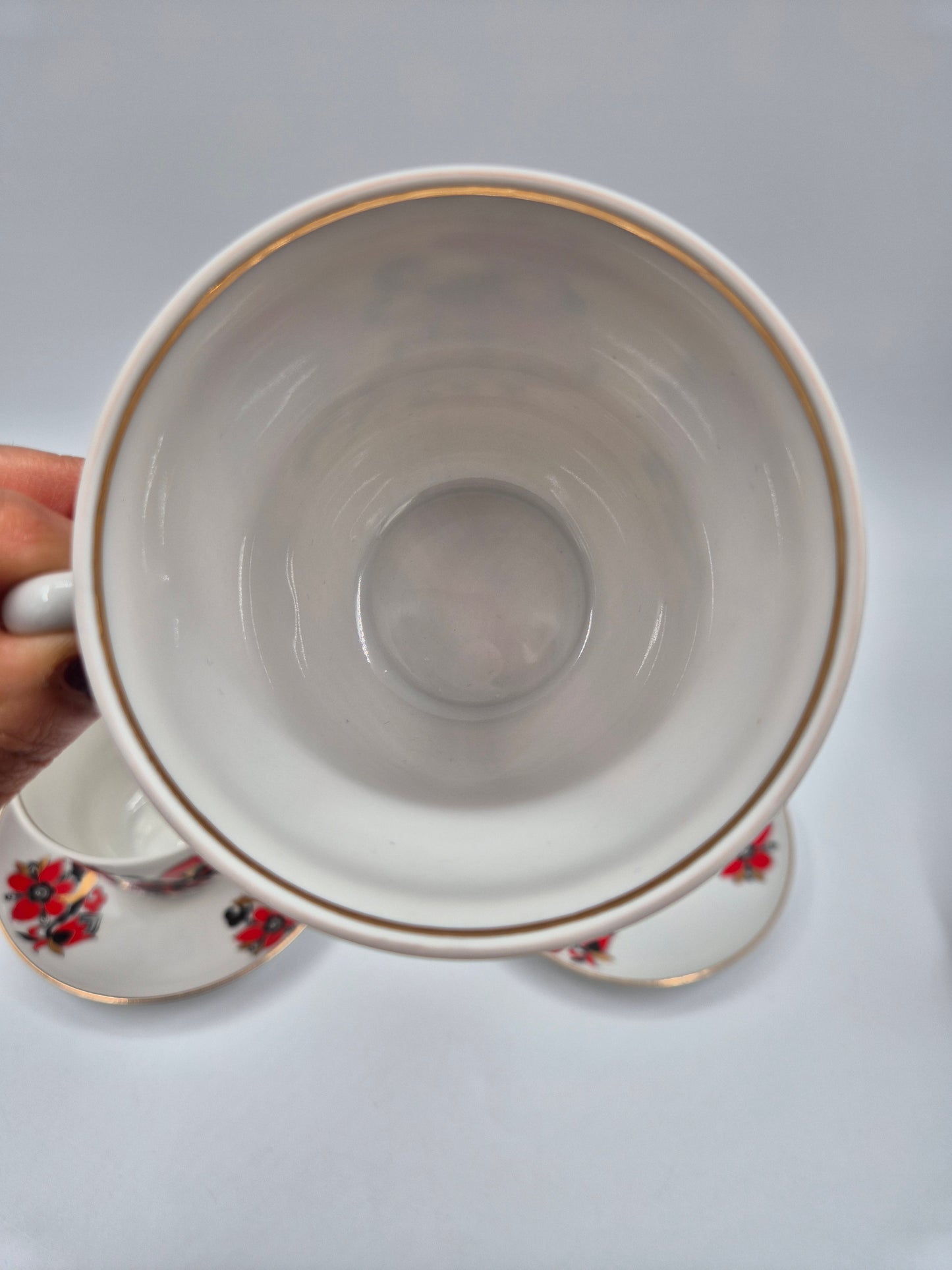 Lomonosov Tea Cups Set Rooster