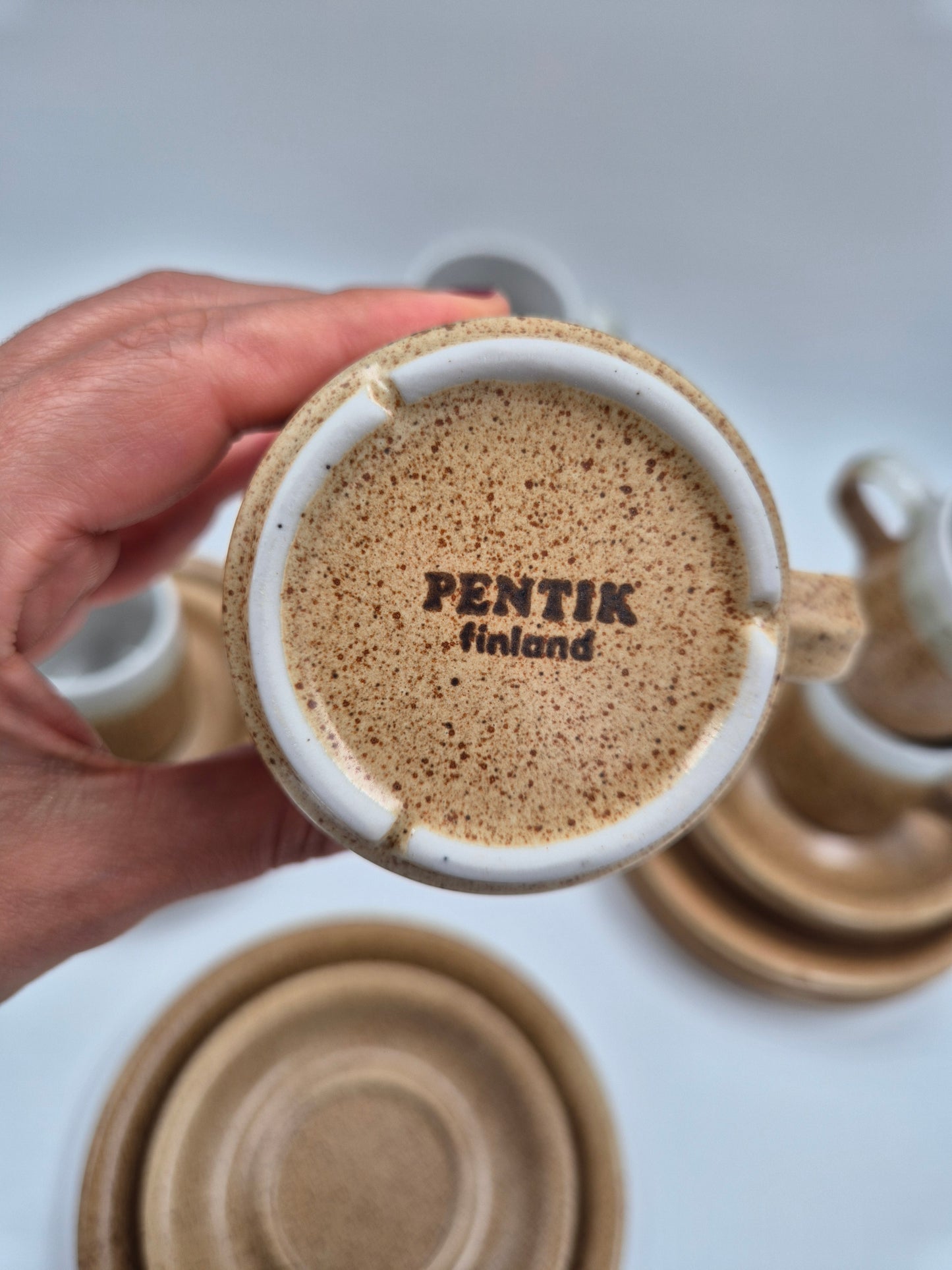 Set of Six Pentik Koivu Coffee Cup Trio
