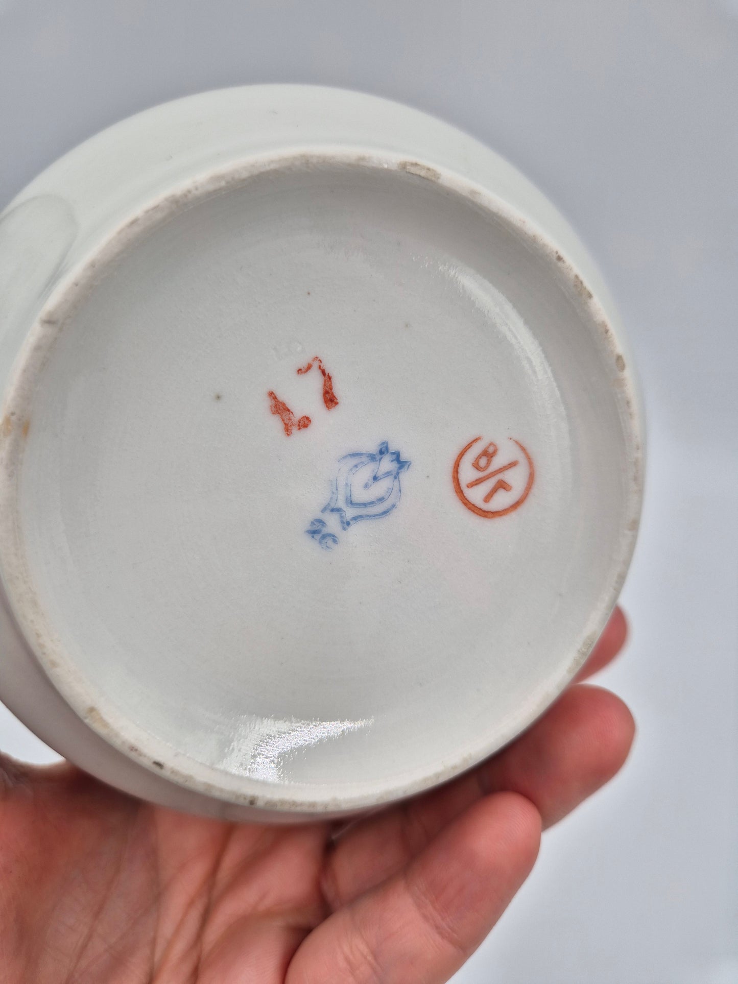 Vintage USSR Porcelain Sugar Bowl with Lid – Blue Floral Soviet Ceramic Jar with Gold Details – Russian Collectible Kitchen Decor