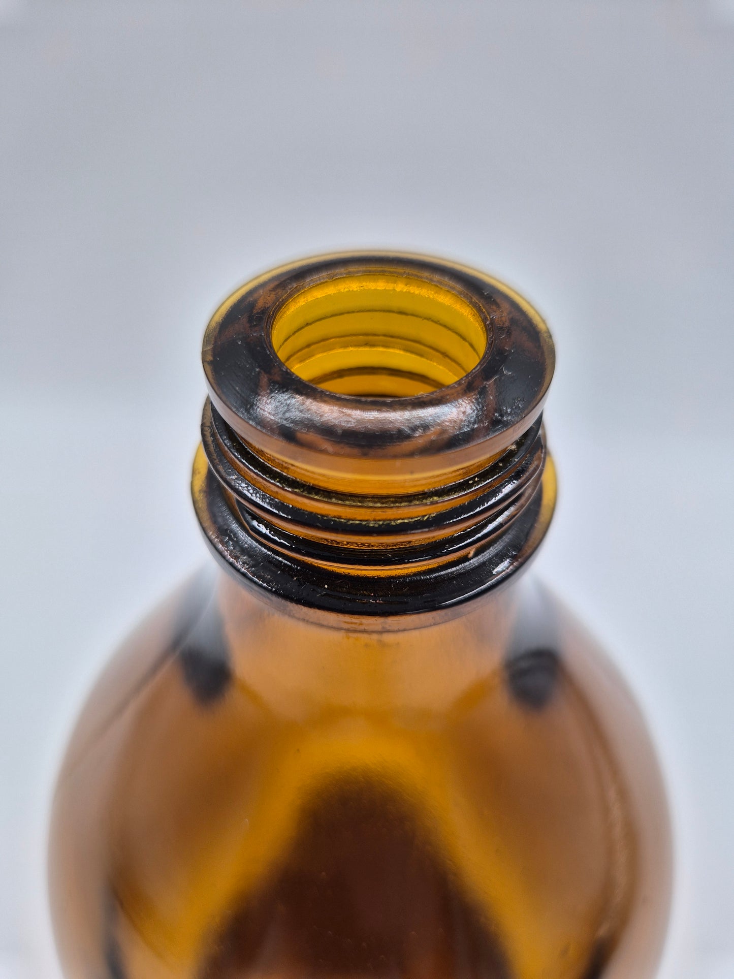 Vintage Apothecary Bottle “DERMIN” – Amber Glass Pharmacy Bottle with Black Cap – 28 cm