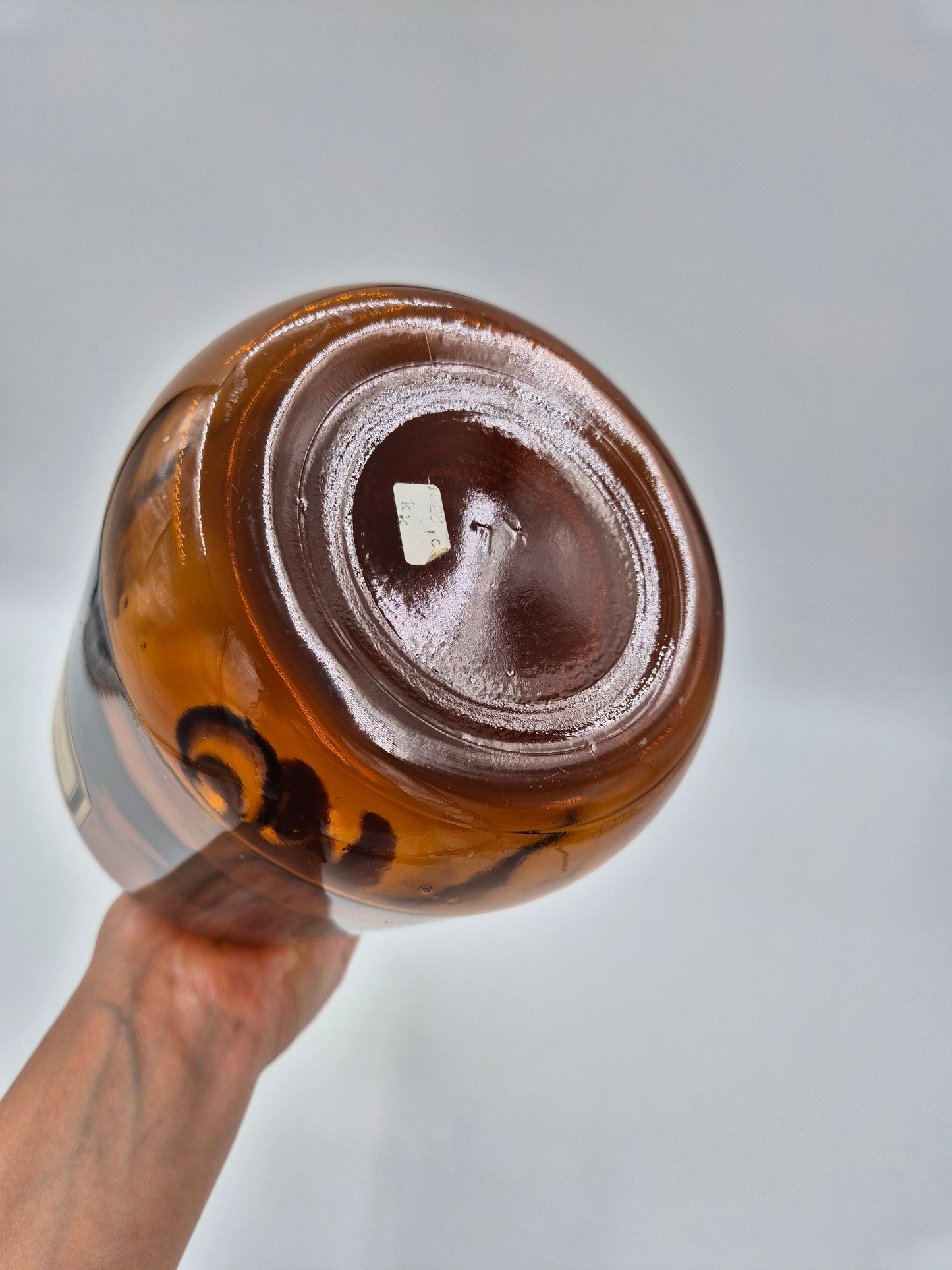 Vintage Apothecary Bottle “Spir. Menthol 2%” – Amber Glass Pharmacy Bottle with Handle – 27 cm
