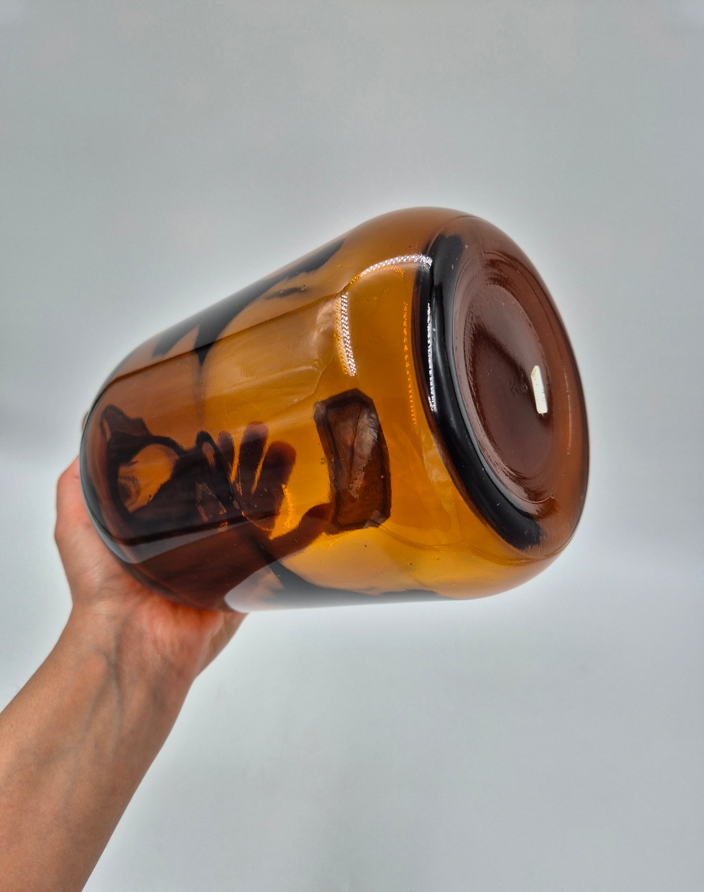 Vintage Apothecary Bottle “Spir. Menthol 2%” – Amber Glass Pharmacy Bottle with Handle – 27 cm