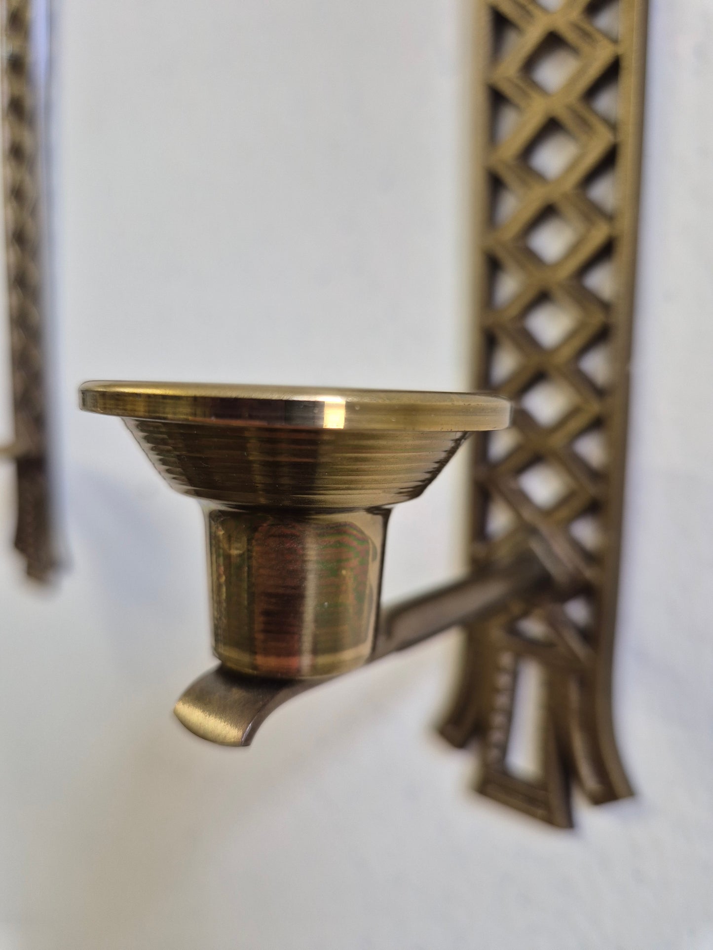 Pair of Vintage Brass Wall Candle Sconces