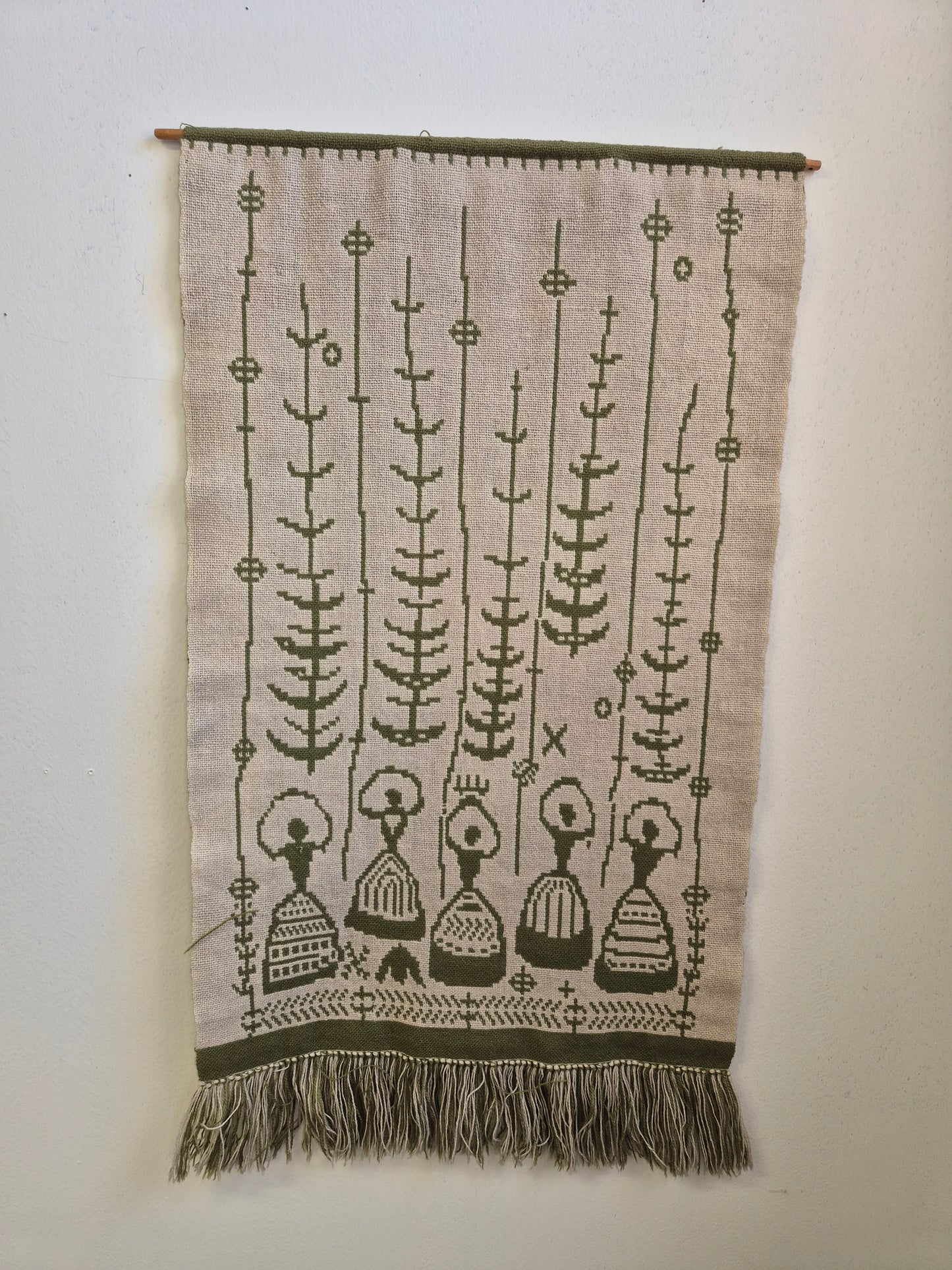 Elonkorjuu — Vintage Finnish Folk Art Wall Hanging by Laura Korpikaivo-Tamminen, 63 x 110 cm