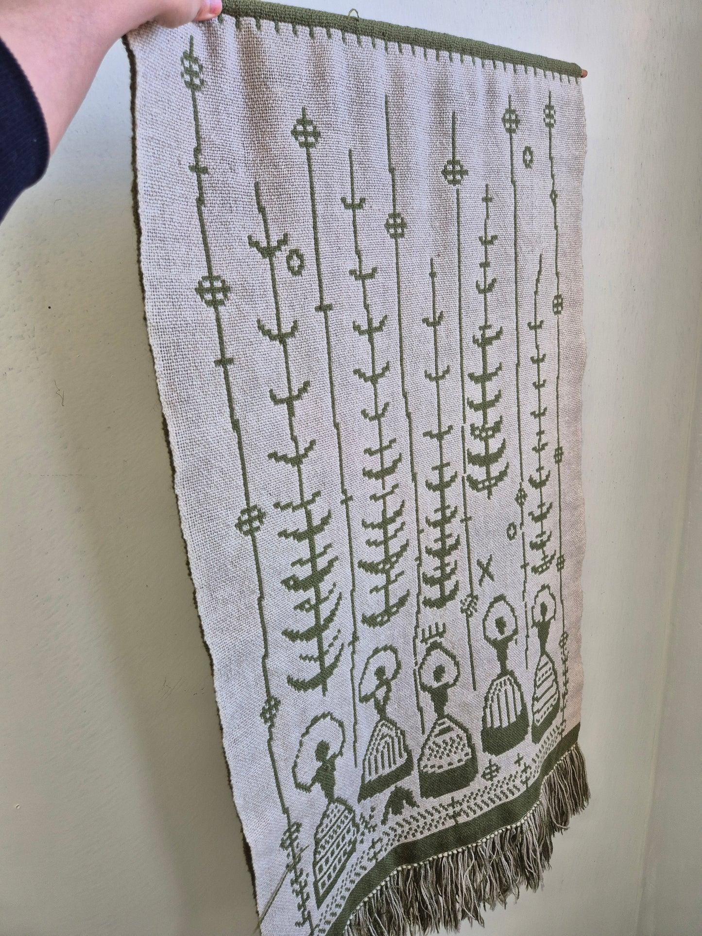 Elonkorjuu — Vintage Finnish Folk Art Wall Hanging by Laura Korpikaivo-Tamminen, 63 x 110 cm