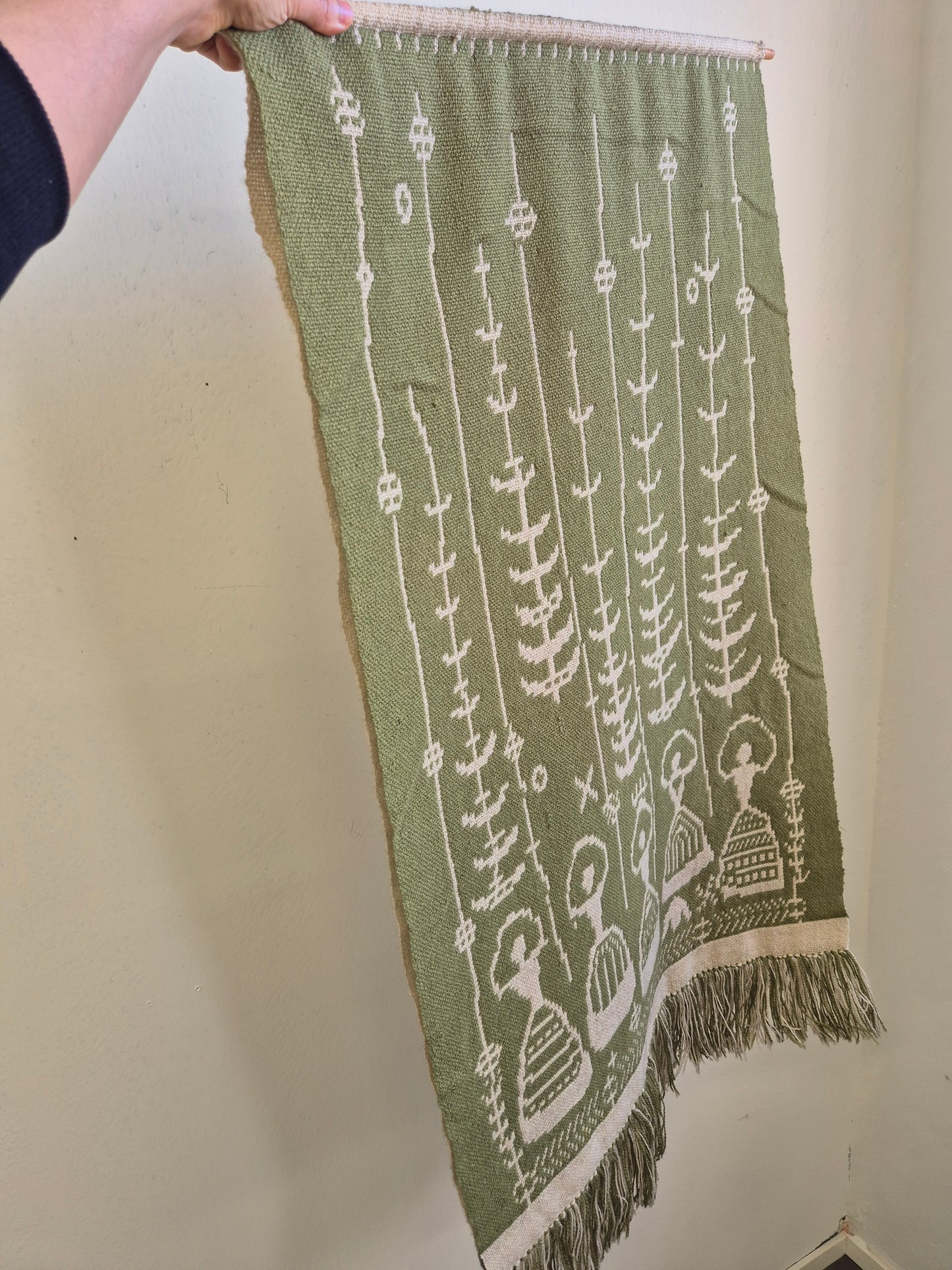 Elonkorjuu — Vintage Finnish Folk Art Wall Hanging by Laura Korpikaivo-Tamminen, 63 x 110 cm