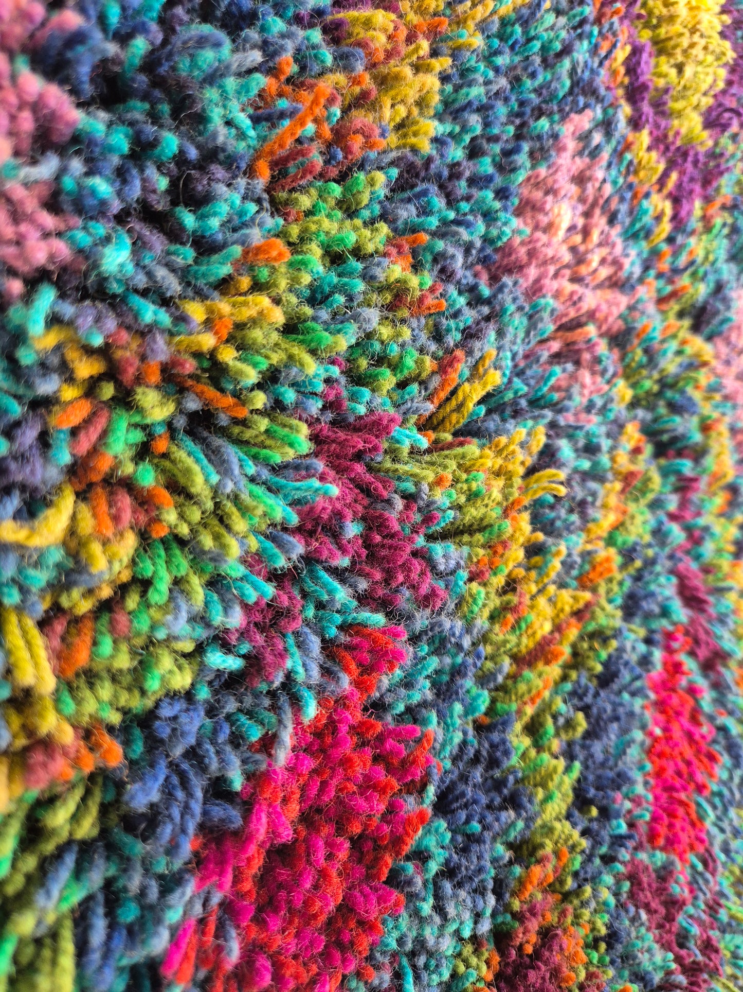 Vintage Scandinavian Ryijy Rya Wall Rug Wool Handmade - 105 x 160 cm