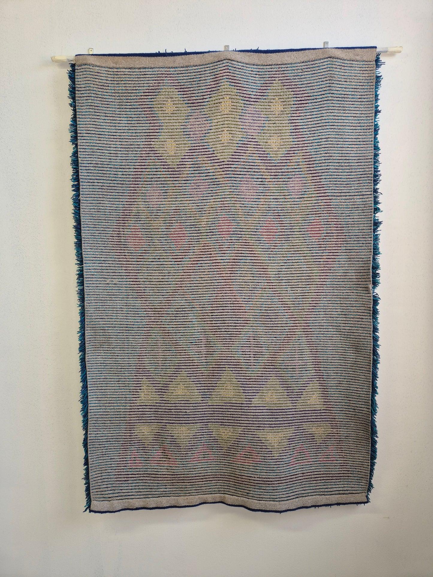 Vintage Scandinavian Ryijy Rya Wall Rug Wool Handmade - 105 x 160 cm