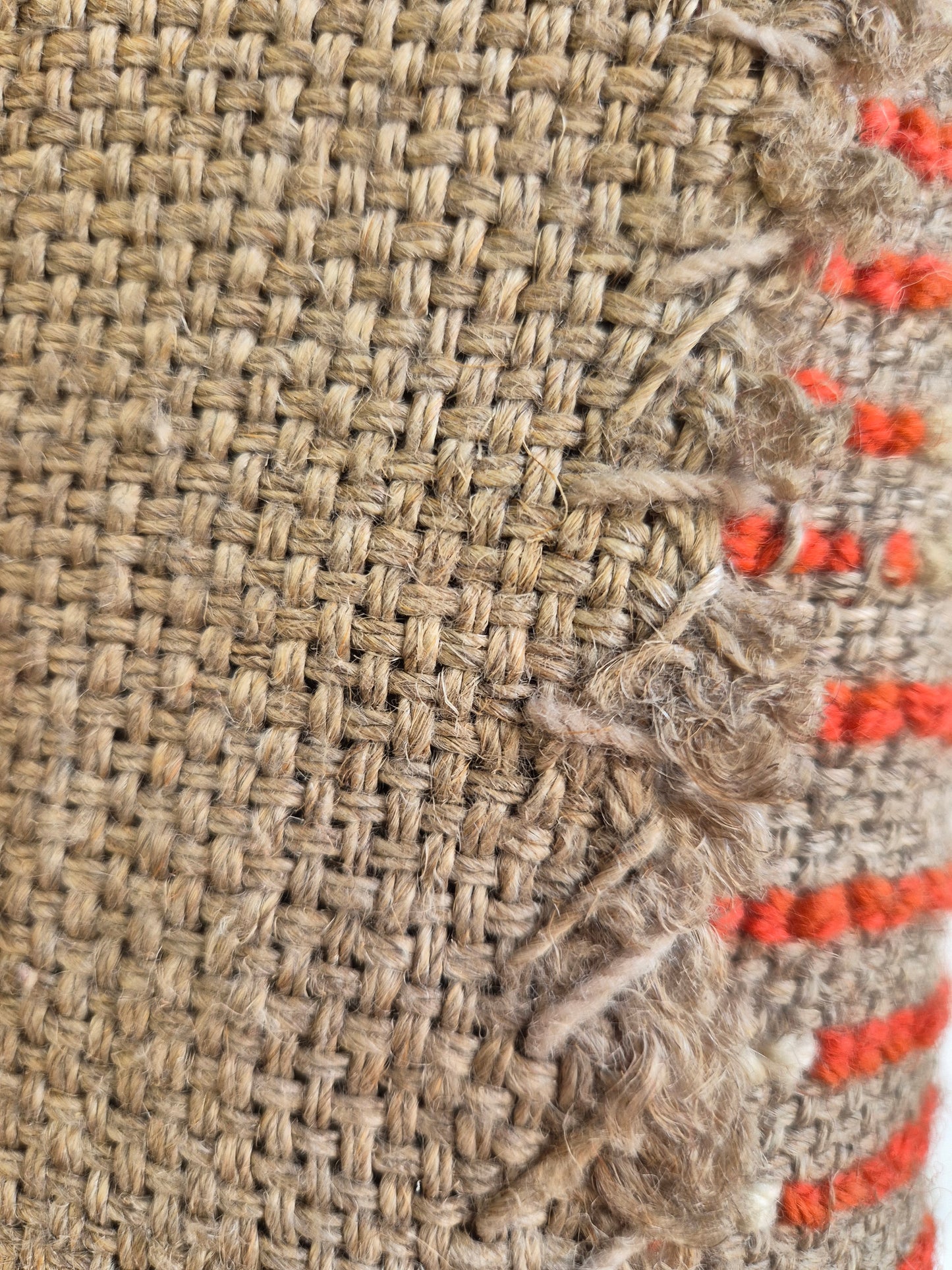 Vintage Finnish Wall Rya Rug 114 x 180 cm – Orange & Burgundy