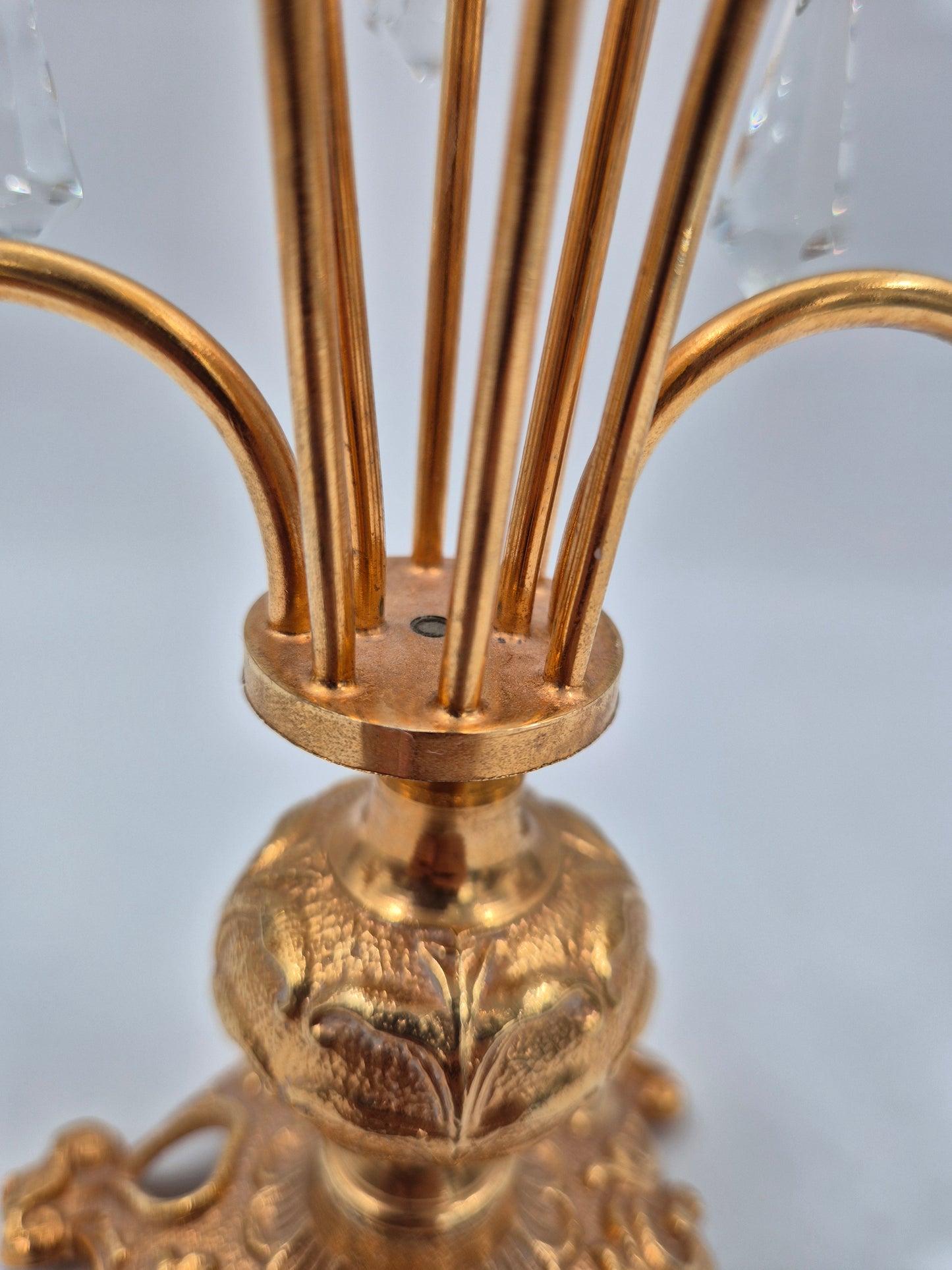 Vintage Turun Kristalli Crystal Candle Holder – Gold Candelabra 24,5 x 25,5 cm