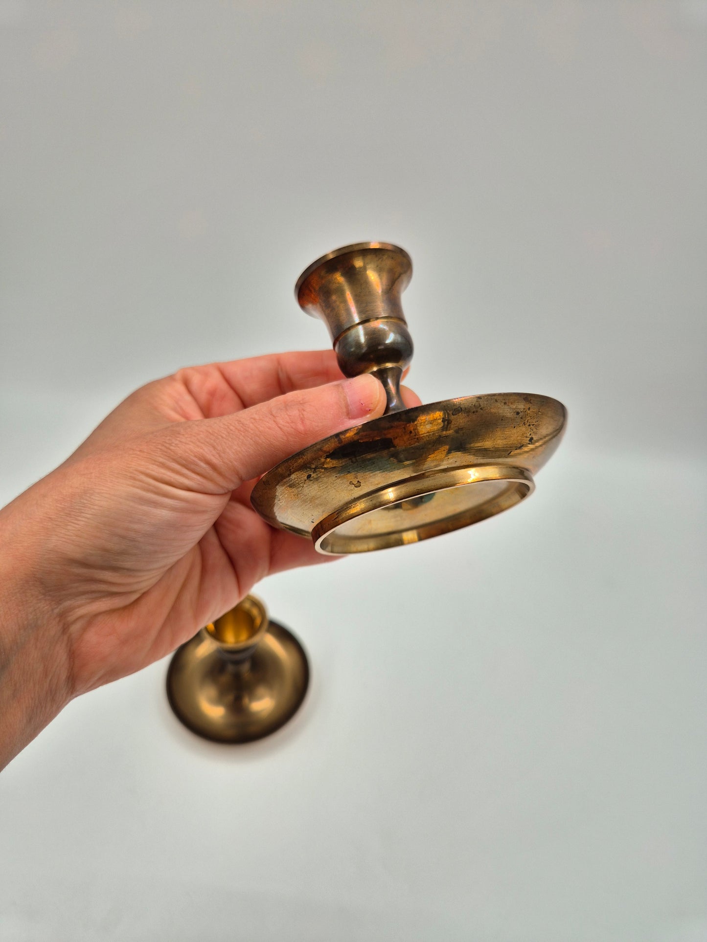Pair of Vintage Brass Candle Holders