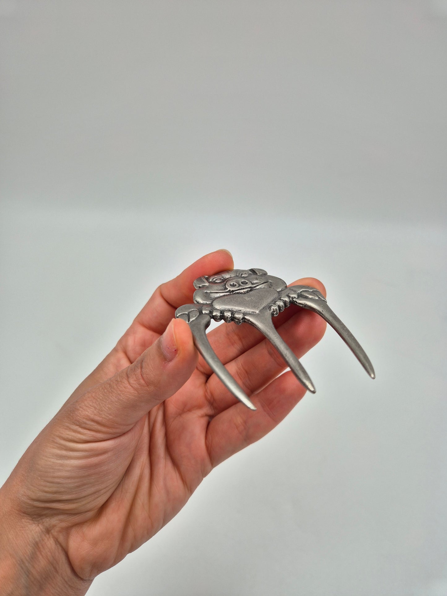 Vintage Pig Ham Fork – Silver Tone Scandinavian Serving Fork